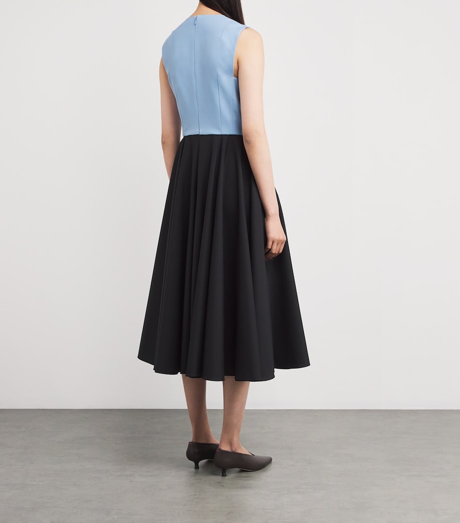 Wool-Blend Federica Midi Dress DUCK EGG/BLACK Image 2