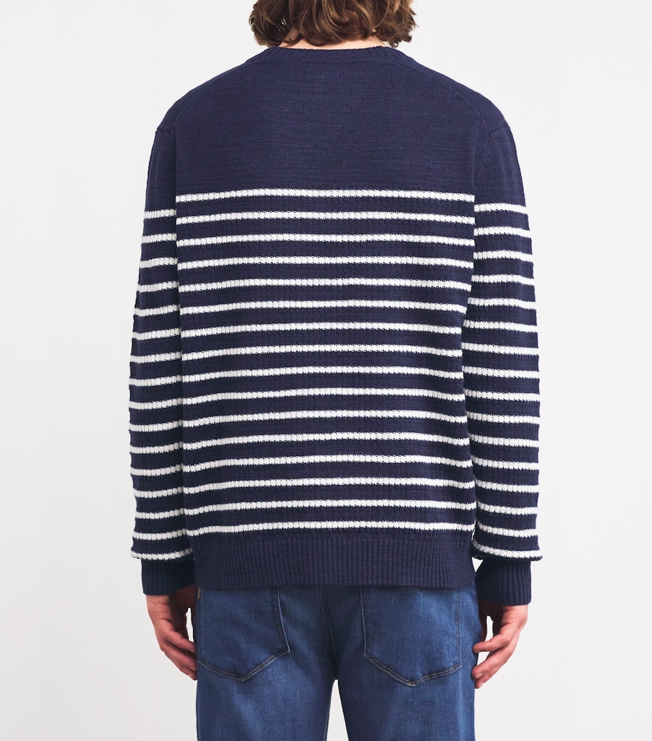 PAIGE Mens Linen-Cotton Striped Beaux Sweater Gravity Stripe Image 4