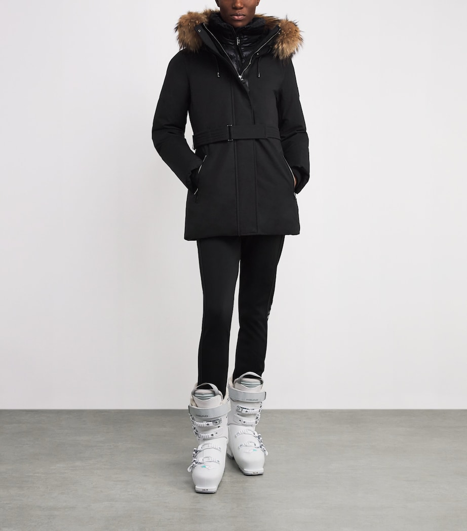 Down Racoon Fur-Trim Jeni-FZ Coat C0001BLACK Image 2