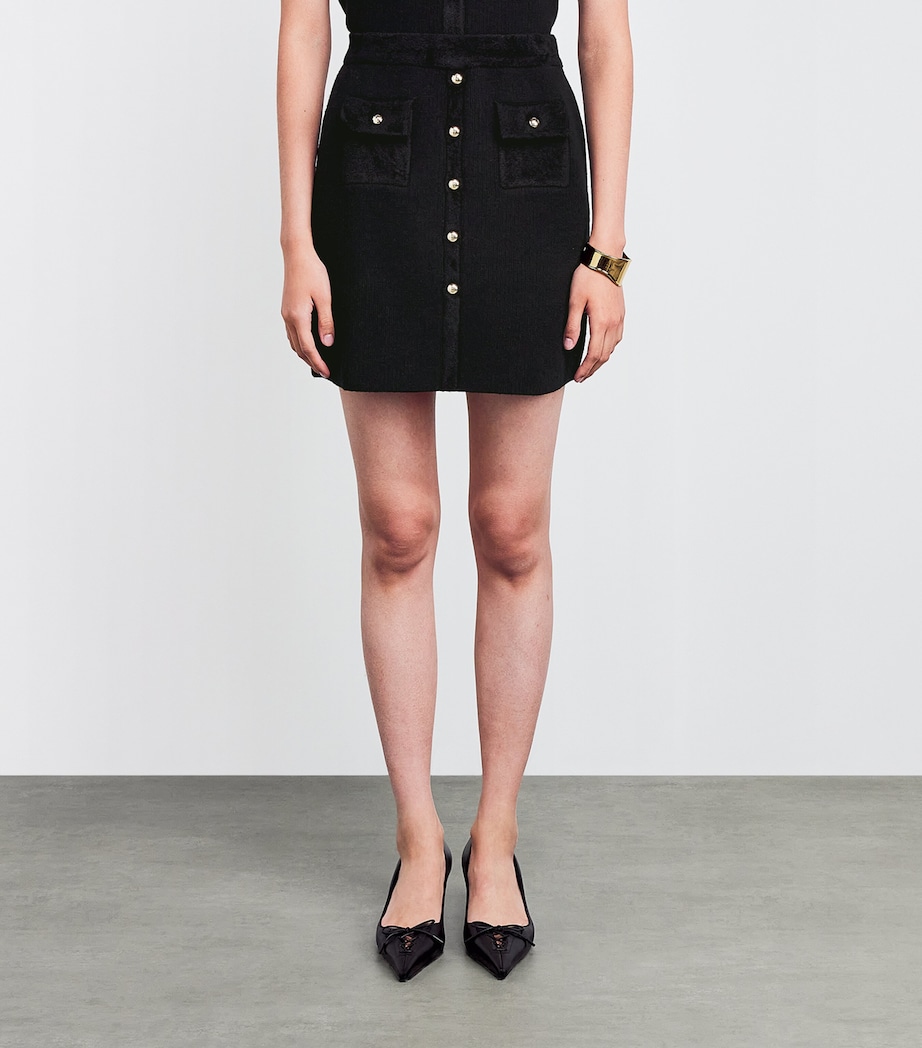 Knitted Mini Skirt BLACK Image 3