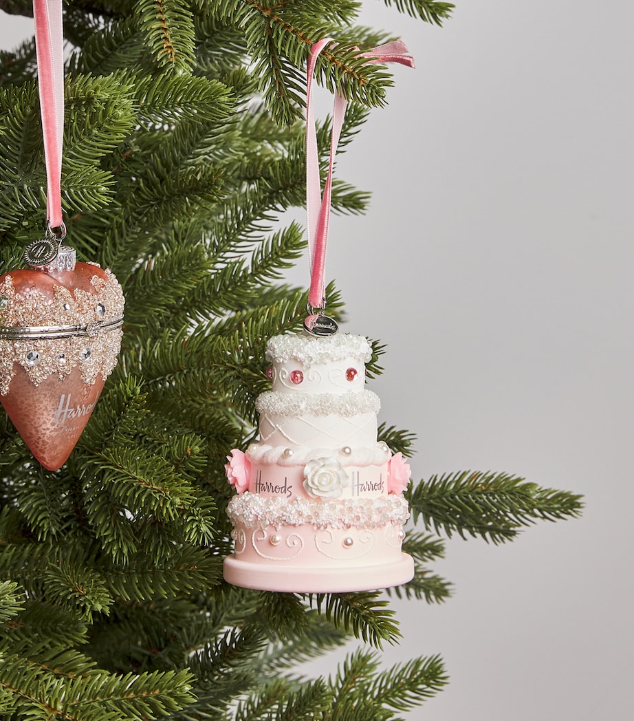 Glass Birthday Cake Tree Decoration MULTI Image 3