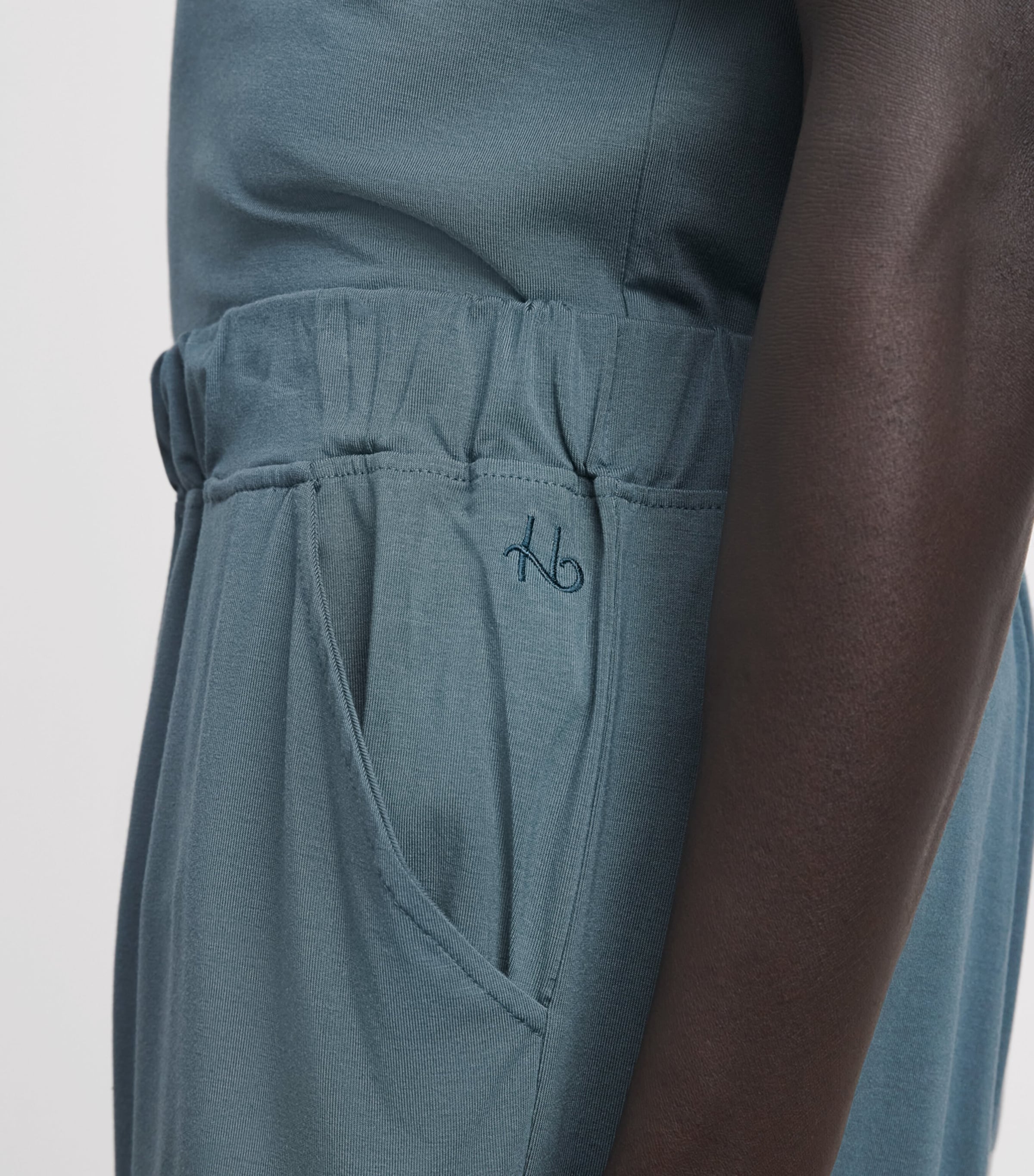 Homebody Mens Stretch-Modal Pyjama Shorts Teal Mist Image 3