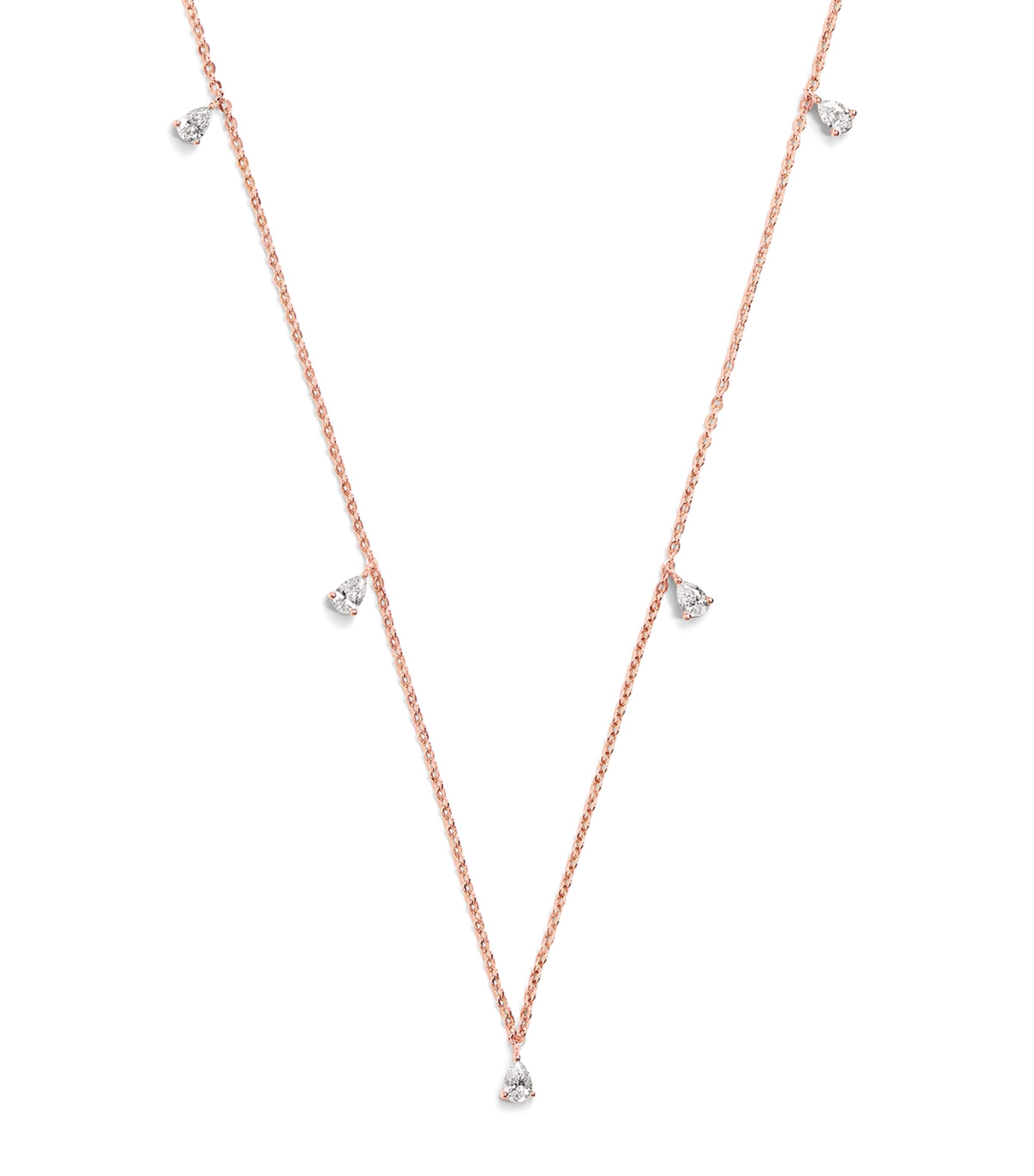 Harrods Rose Gold And Diamond Necklace In Gold