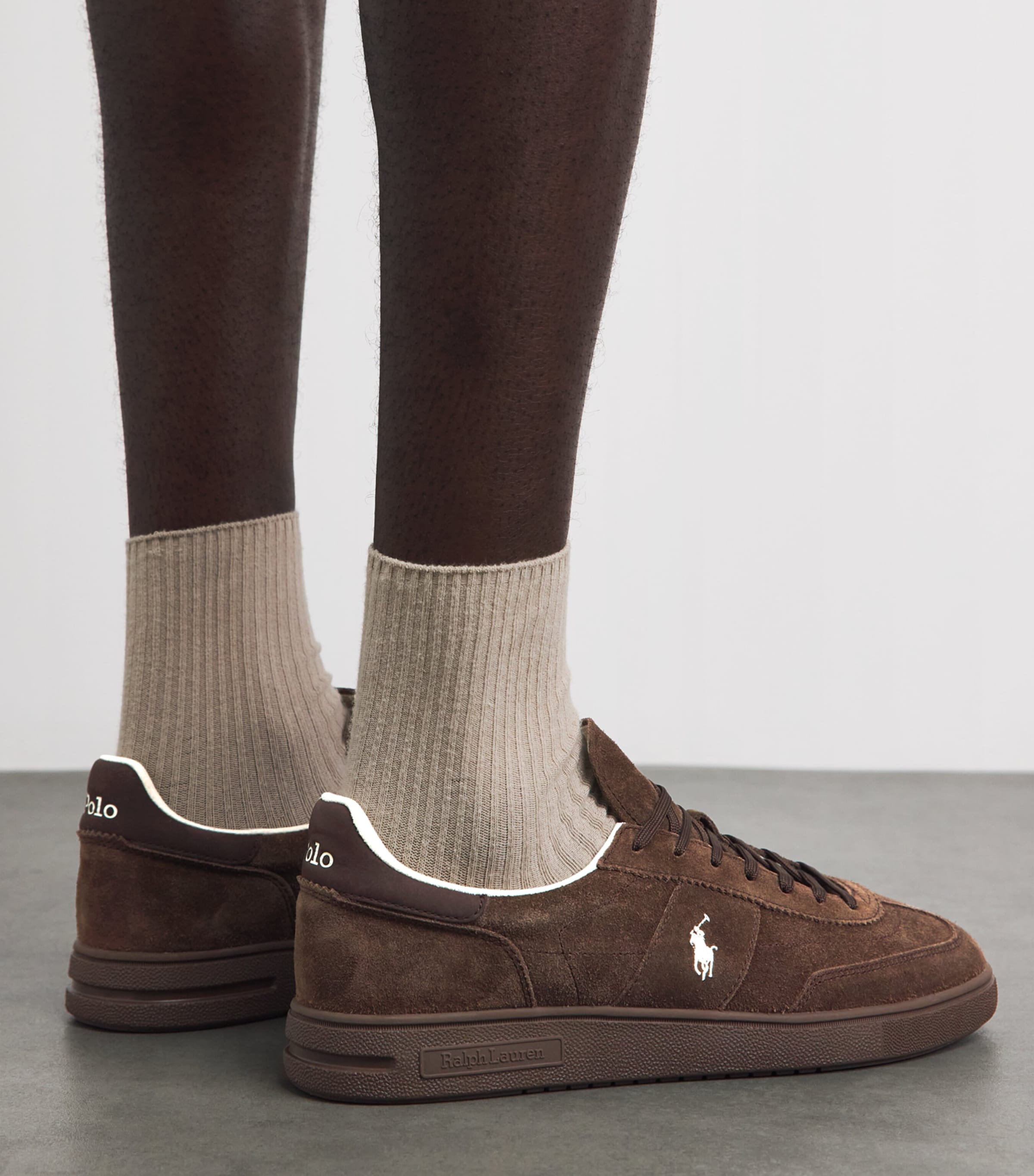 Polo Ralph Lauren Suede Bedford Sneakers Choclate Brn/drk Brn Image 2