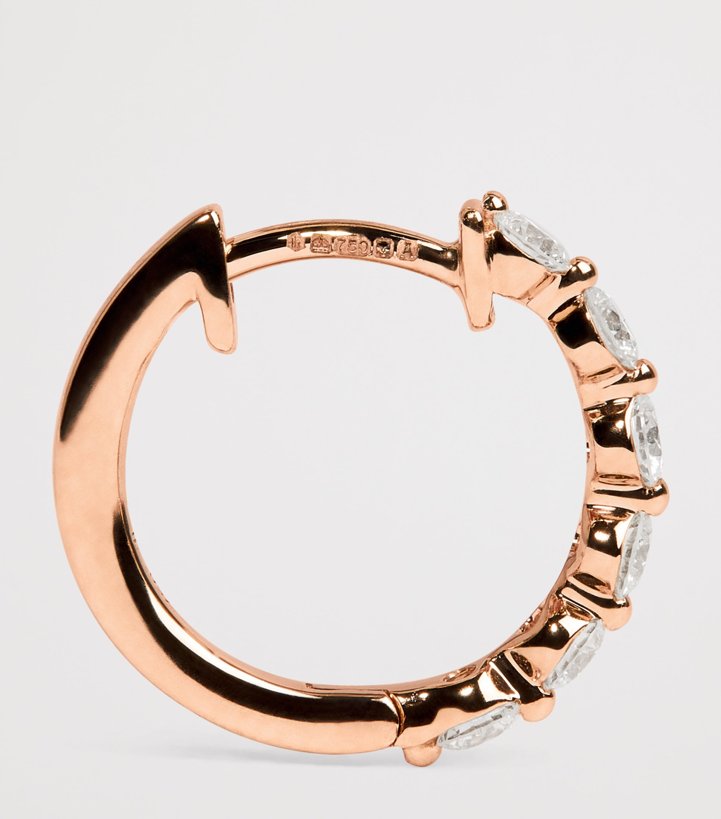 Harrods Rose Gold and Diamond Hoop Earrings (0.50ctw) Rose Gold Image 3