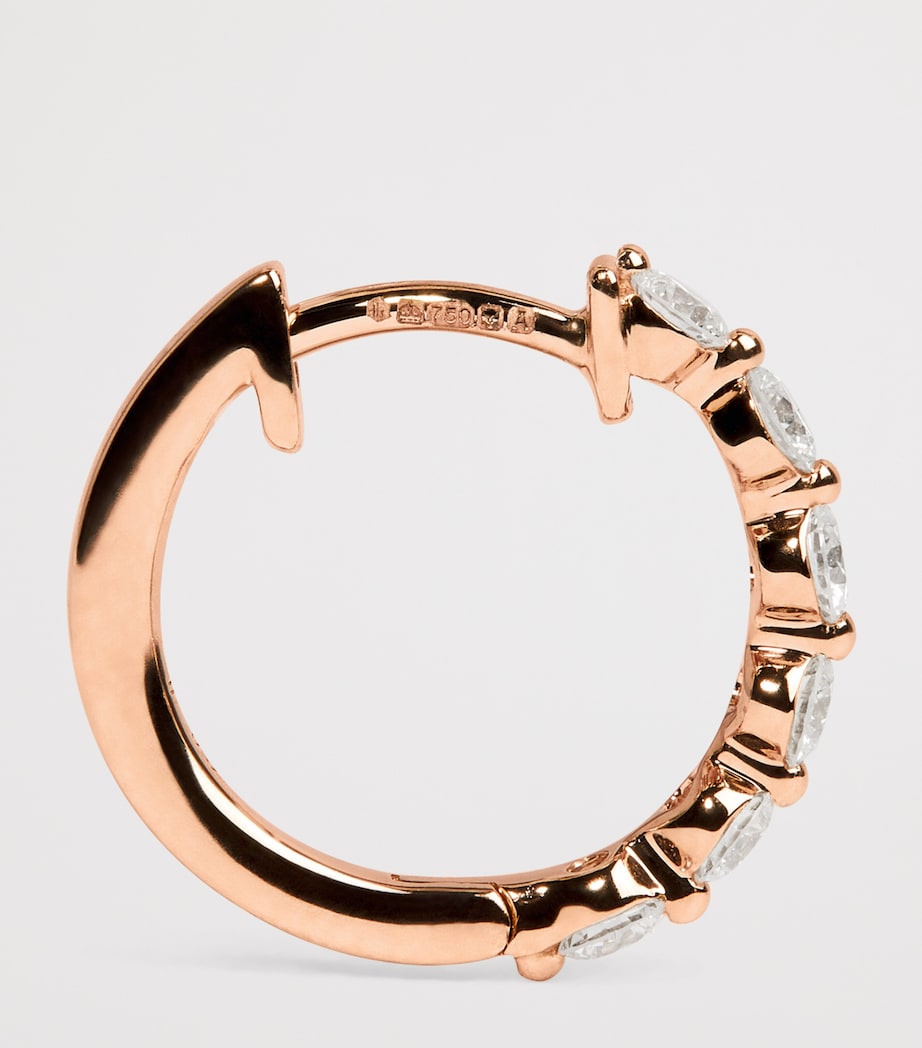 Rose Gold and Diamond Hoop Earrings (0.50ctw) ROSE GOLD Image 3