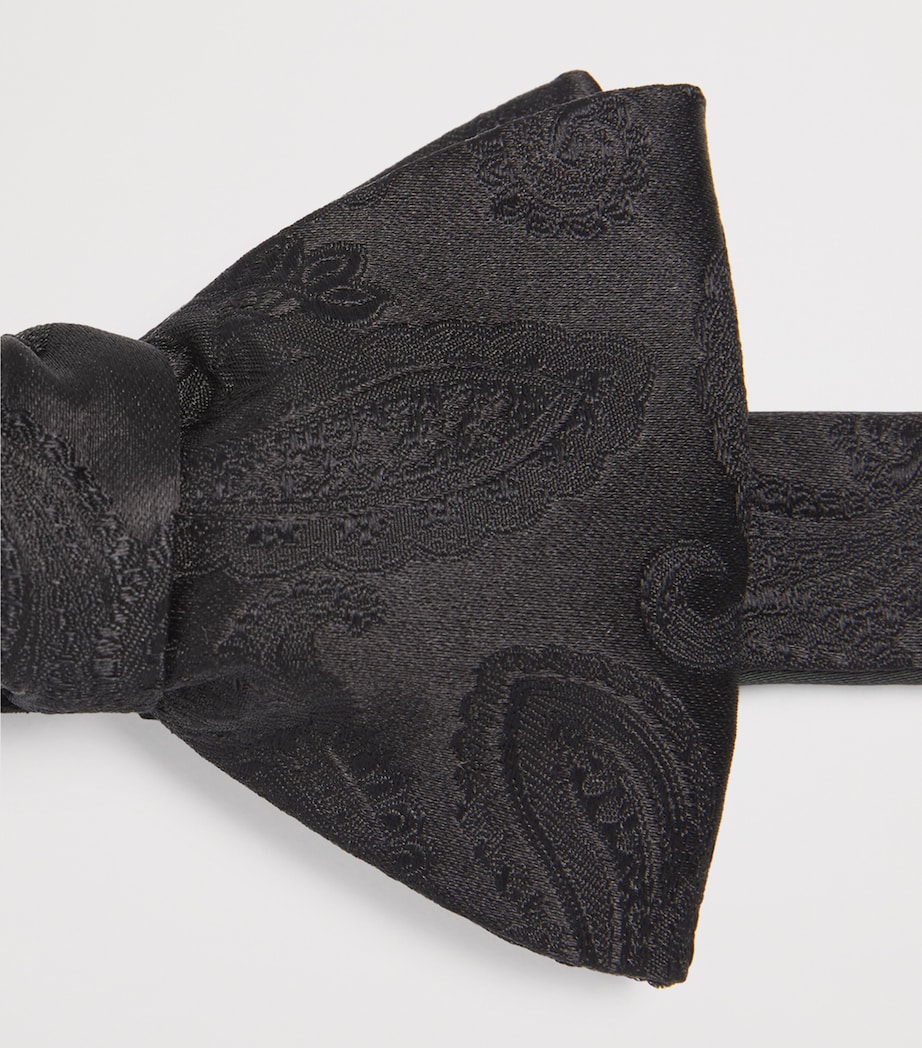 Eton Silk Paisley Bow Tie Black Image 3