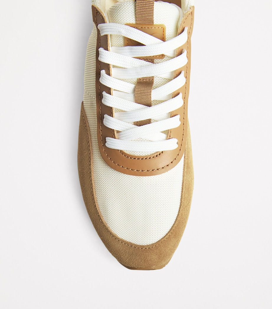 Weekend Max Mara Leather-Trim Sneakers Camel Image 5