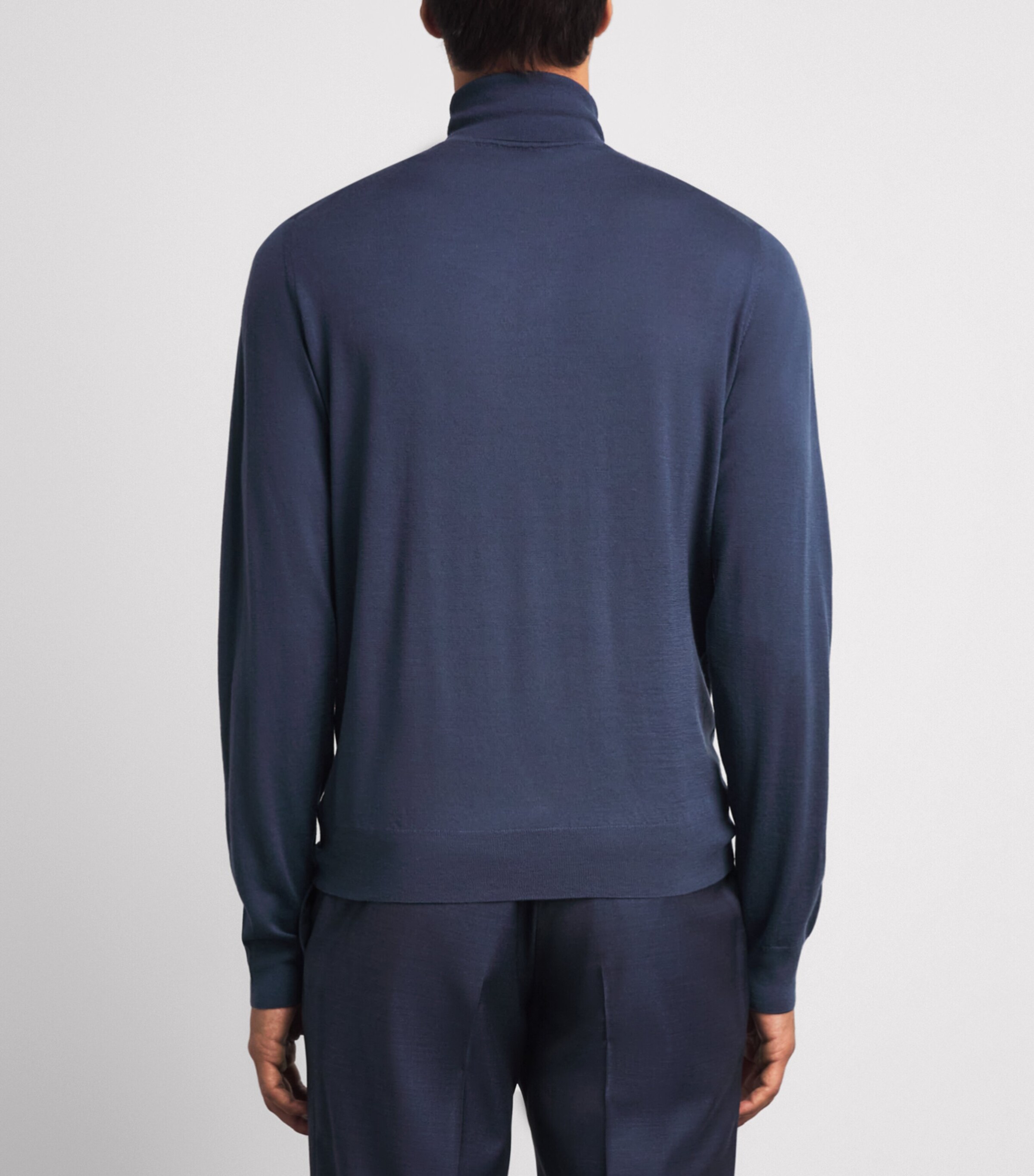 Corneliani Mens Merino Rollneck Sweater Drk Ceruole Blue Image 5