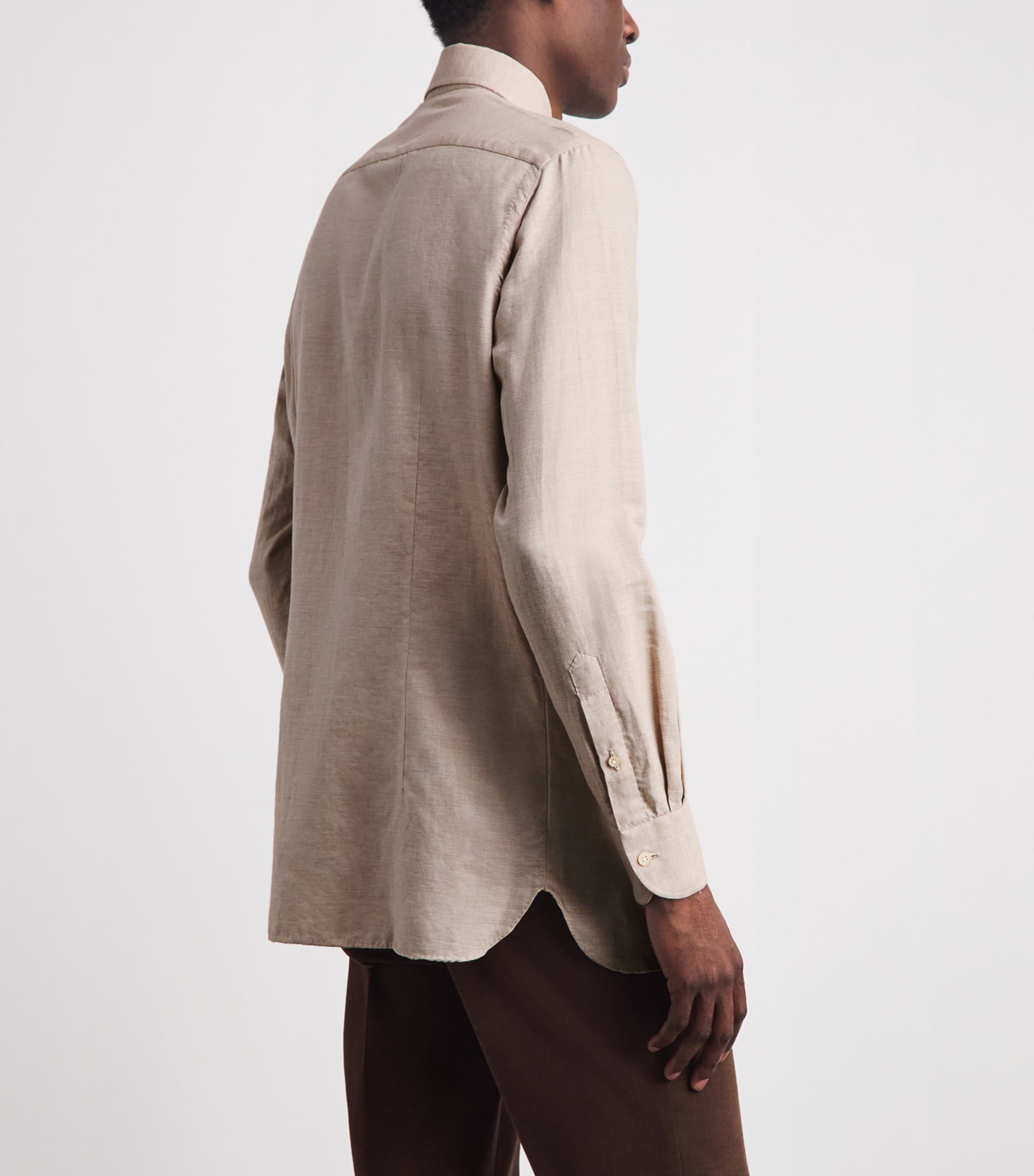 100HANDS Mens Cotton-Cashmere Shirt Soft Beige Image 5