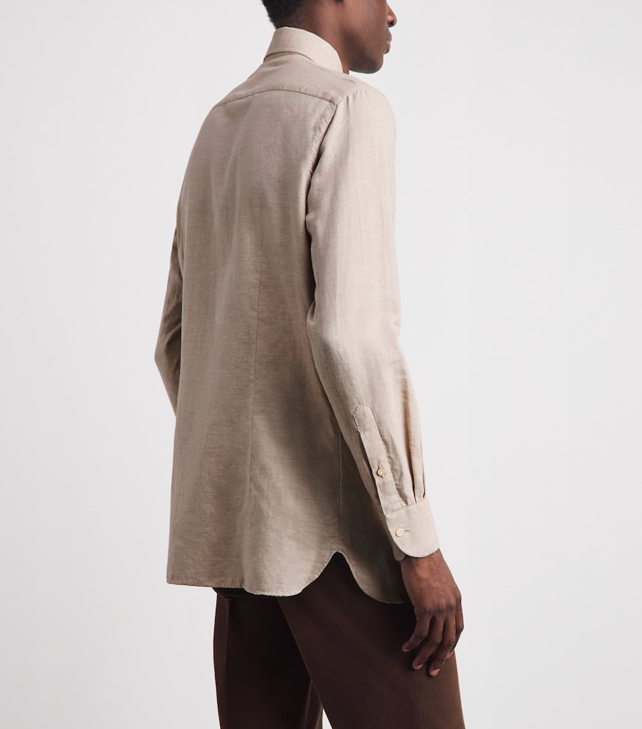 100HANDS Mens Cotton-Cashmere Shirt Soft Beige Image 5