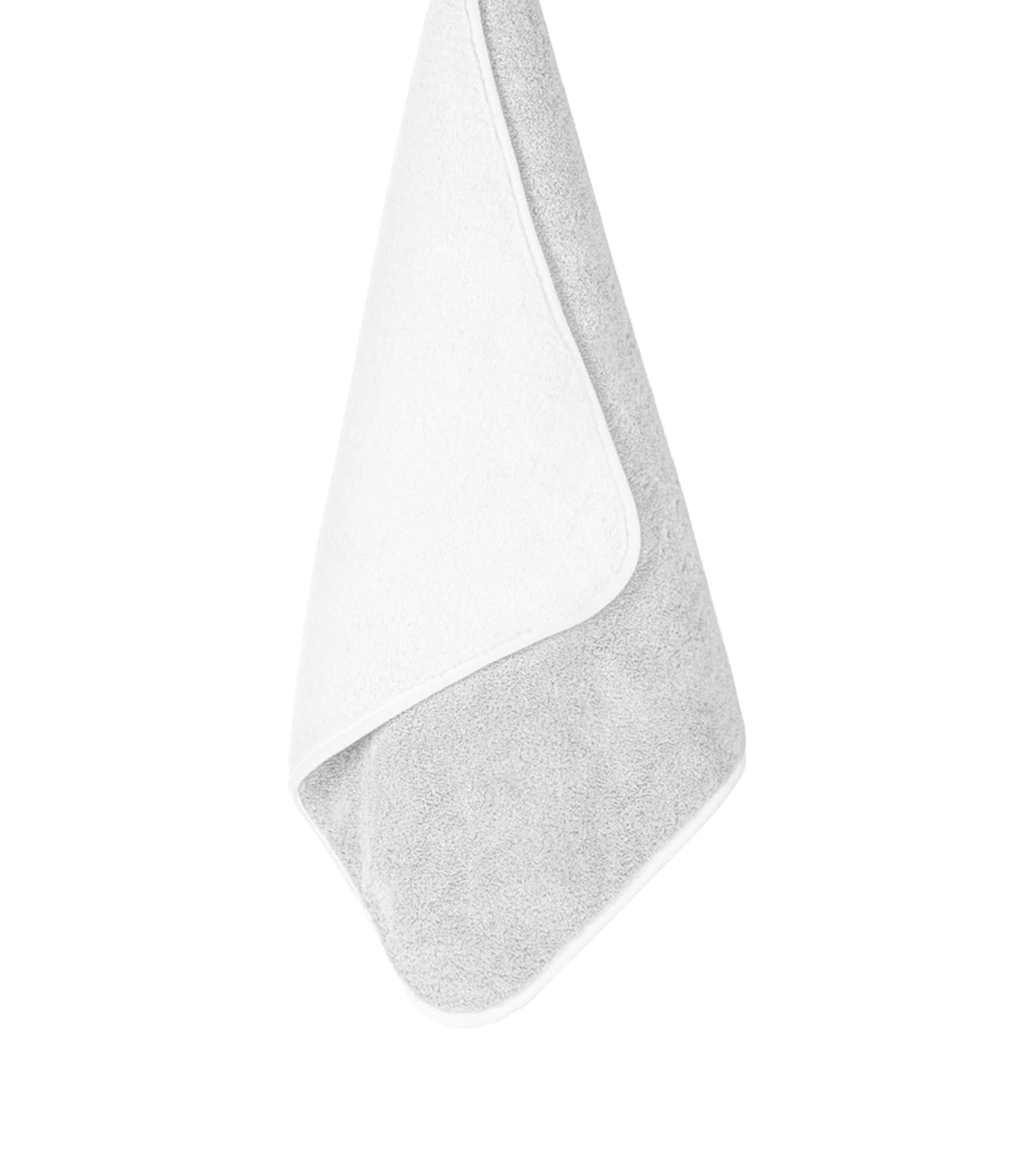 Egyptian Cotton Bicolore Face Cloth (30cm x 30cm) WHITE/CLOUD Image 4