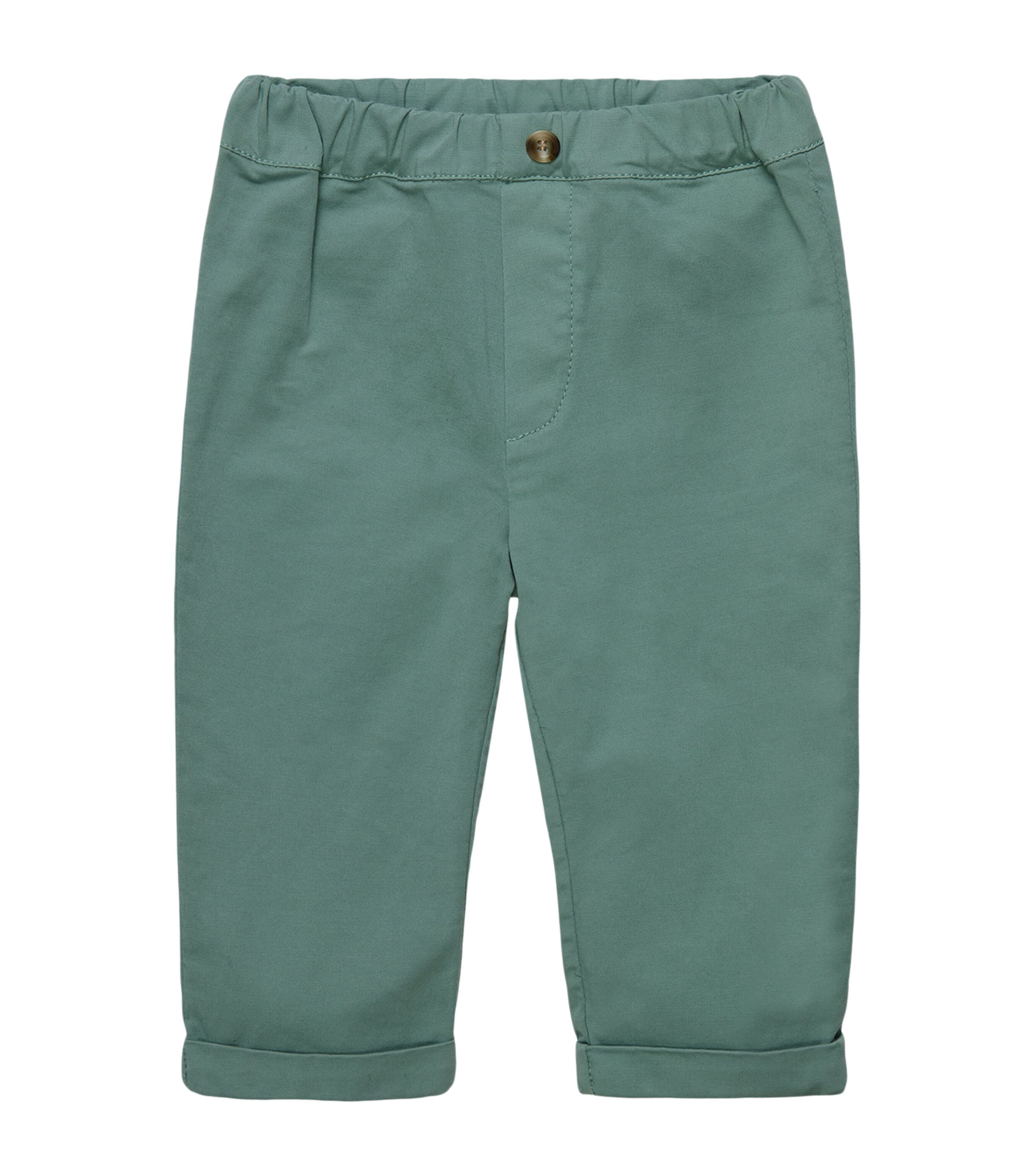 Trotters Kids'  Stretch-cotton Jacob Trousers In Green