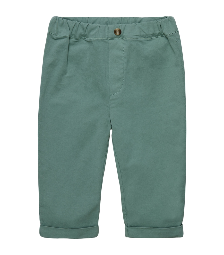 Trotters Stretch-Cotton Jacob Trousers (3-24 Months) Sage Image 1
