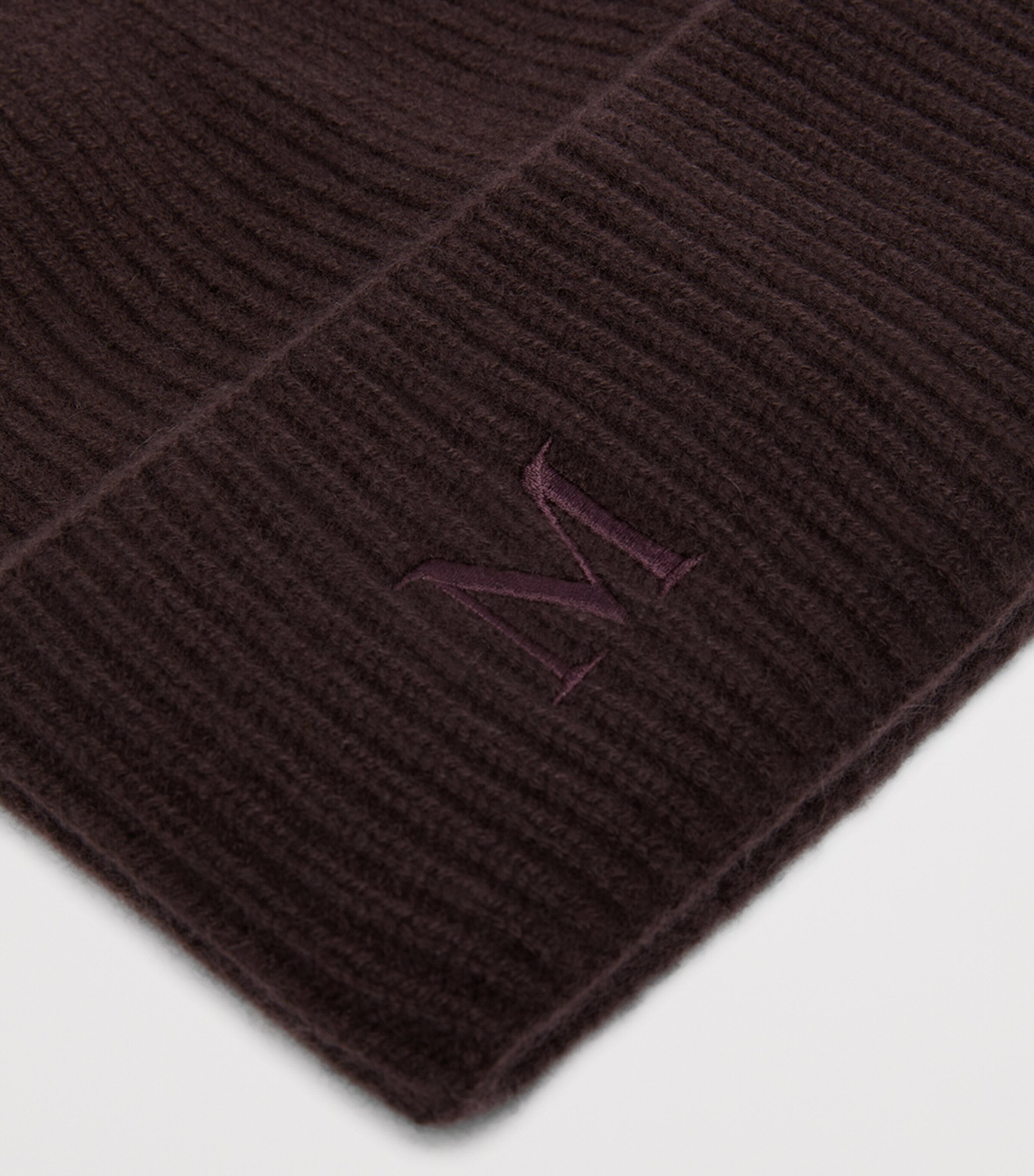 Max Mara Cashmere Monogram Beanie Dark Brown Image 3