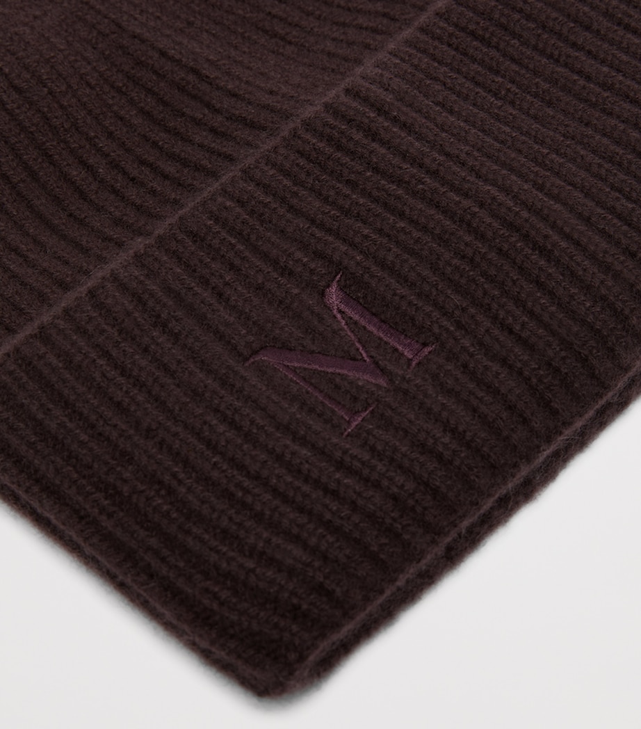 Max Mara Cashmere Monogram Beanie Dark Brown Image 3