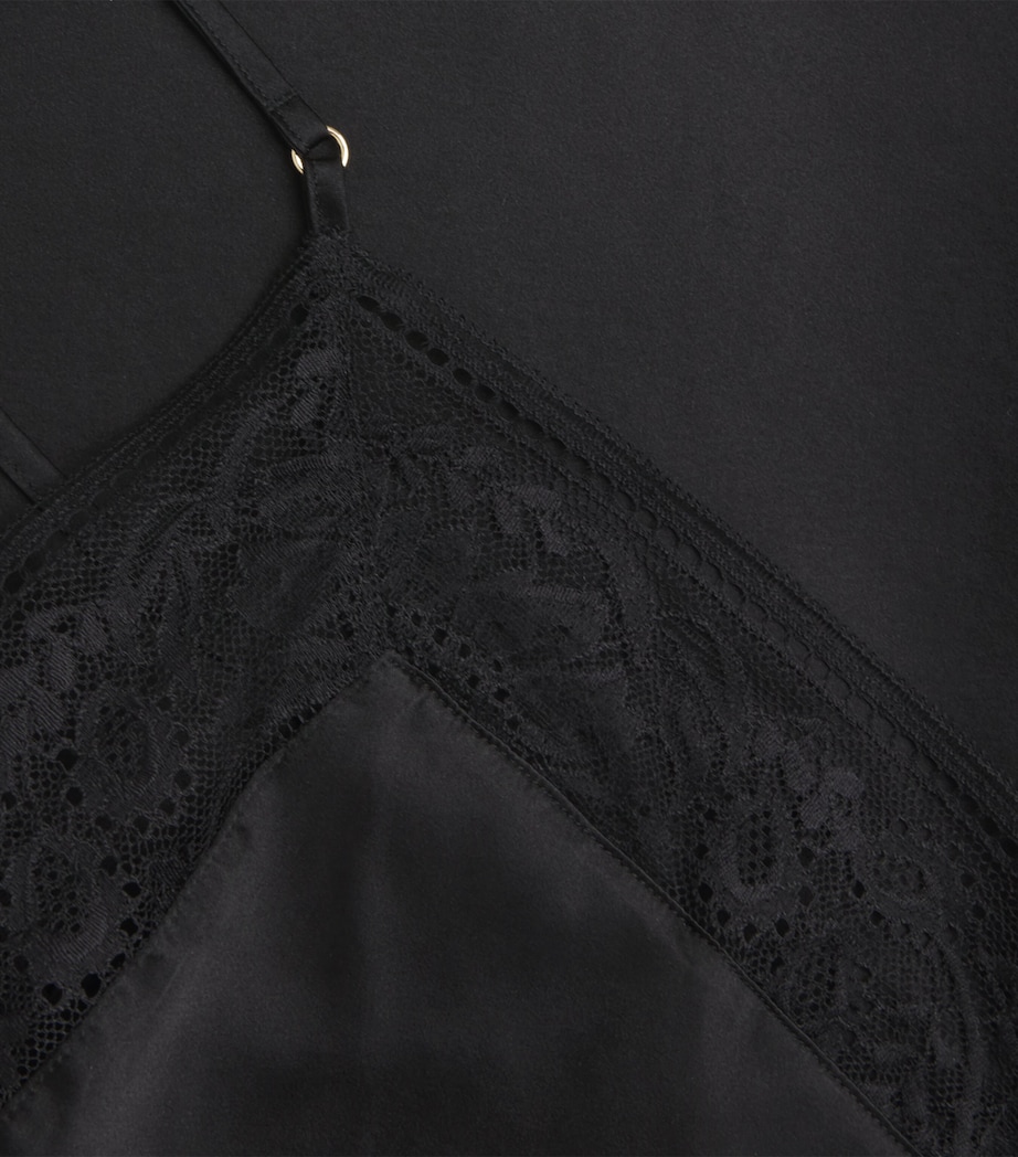 Aubade Womens Silk-Blend Midnight Whisper Camisole Noir Image 5