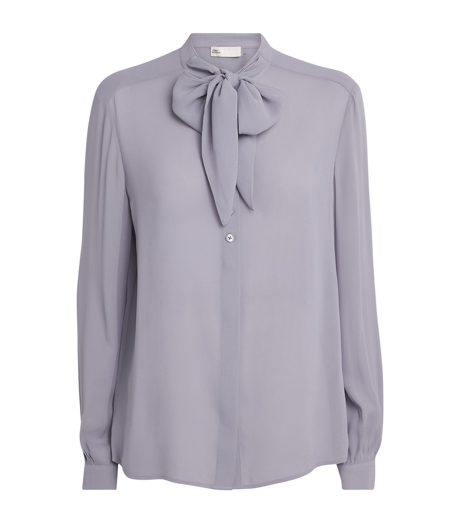 Georgette Pussybow Blouse 029 GRAY Image 1