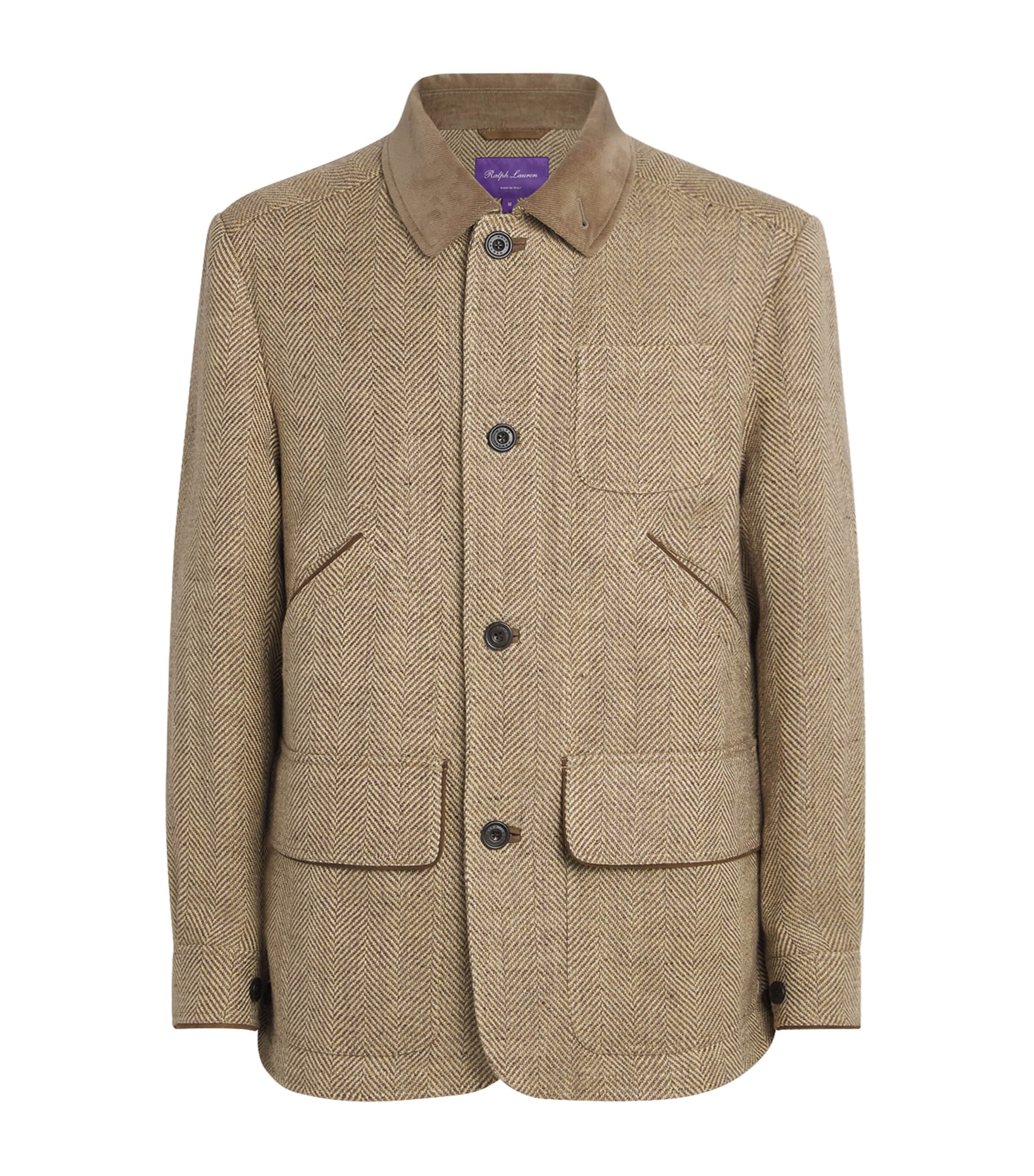 Ralph Lauren Purple Label Mens Linen Field Jacket Brown Image 1