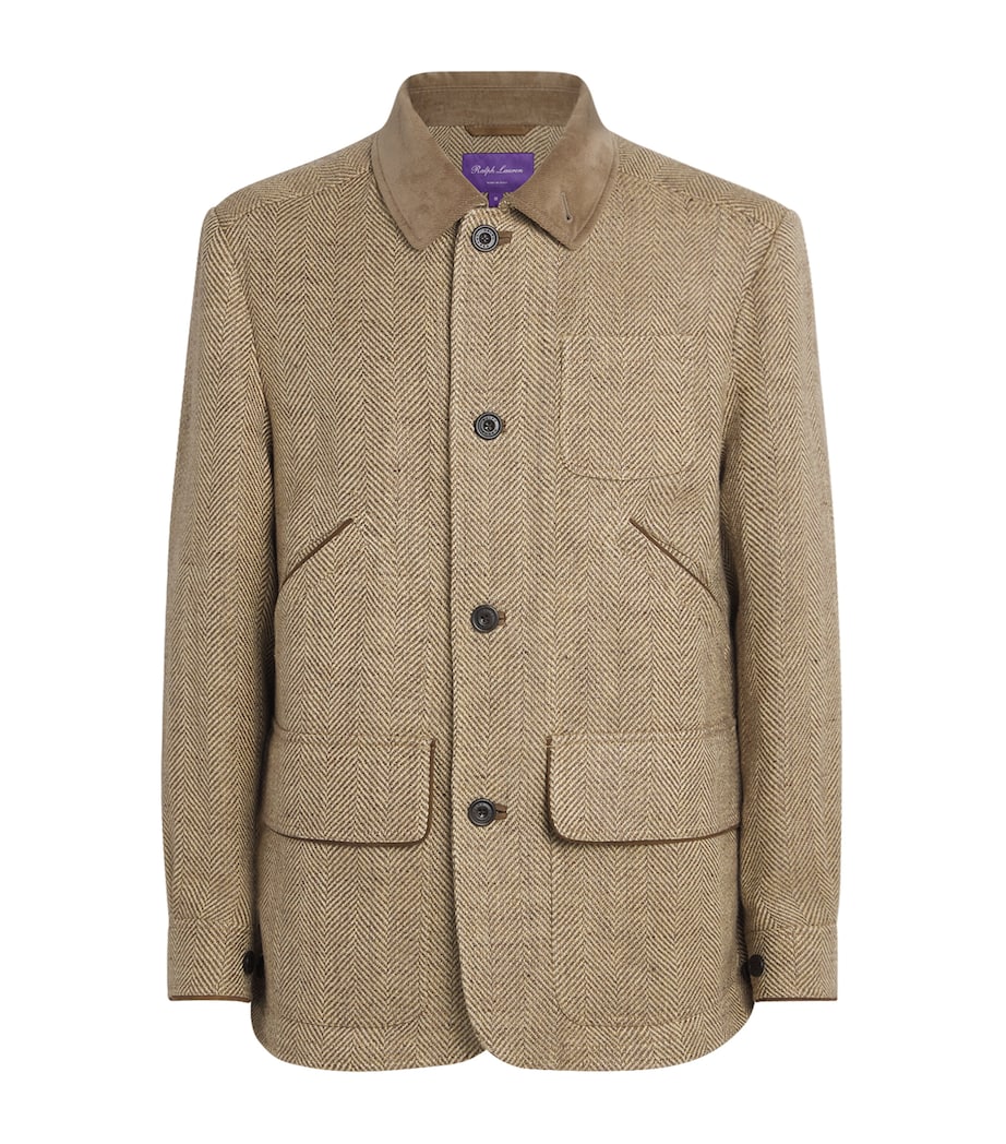 Ralph Lauren Purple Label Mens Linen Field Jacket Brown Image 1