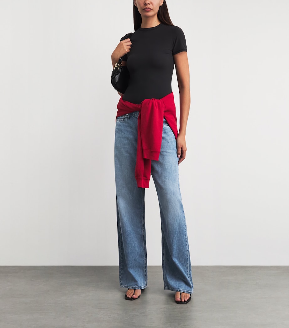 Rag & Bone Womens Logan Mid-Rise Wide-Leg Jeans Lyon Image 2