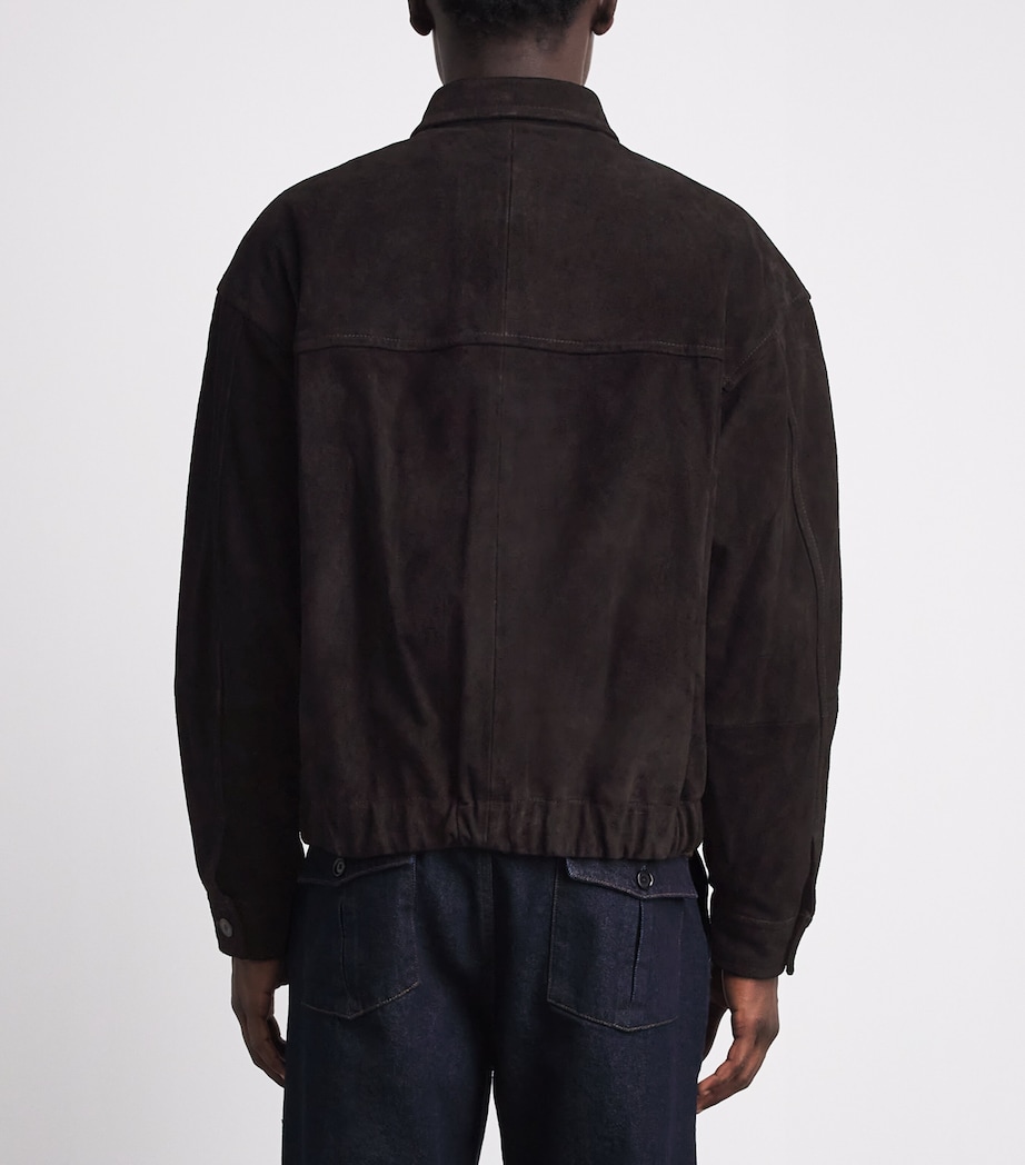 Le 17 Septembre Mens Suede Jacket Black Image 5