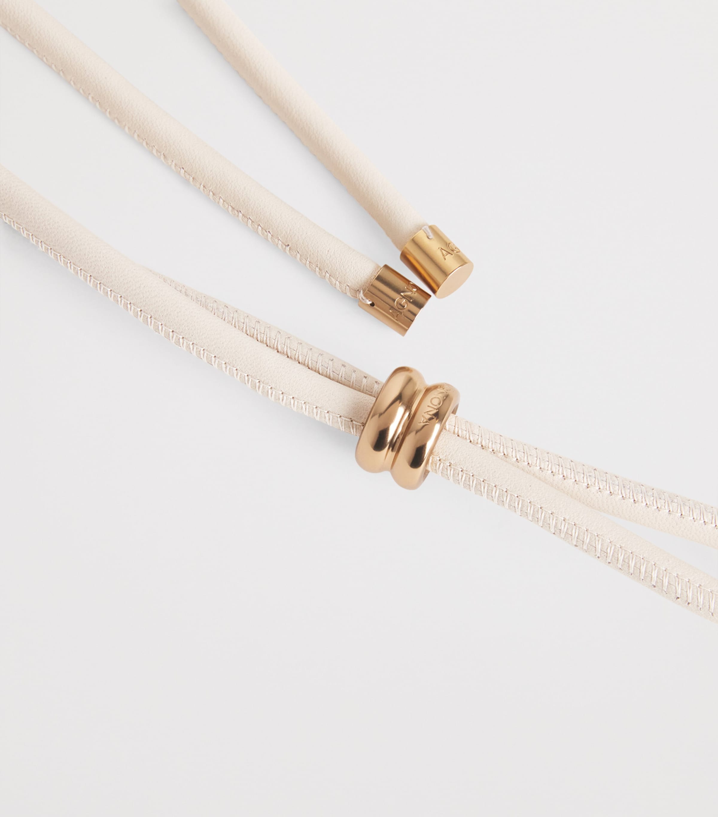 Agnona Nappa Leather Rope Belt Light Grey Stone Image 4