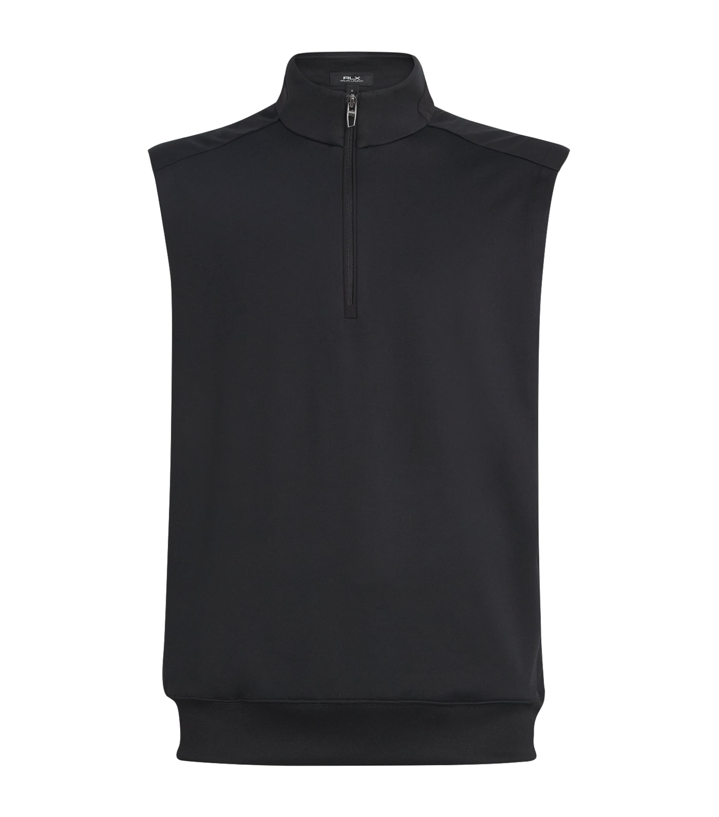 Stretch-Jersey Quarter-Zip Gilet POLO BLACK Image 1