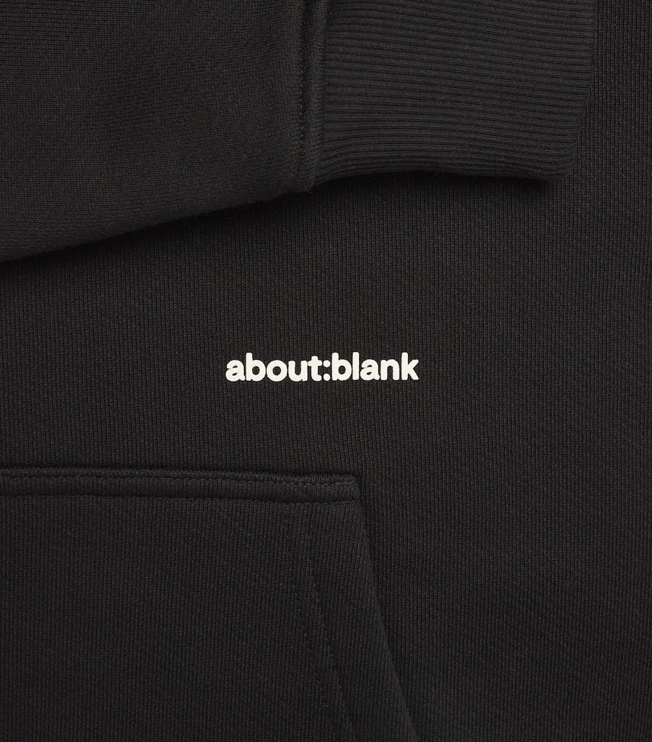 about:blank Mens Cotton Logo Hoodie Black Image 6
