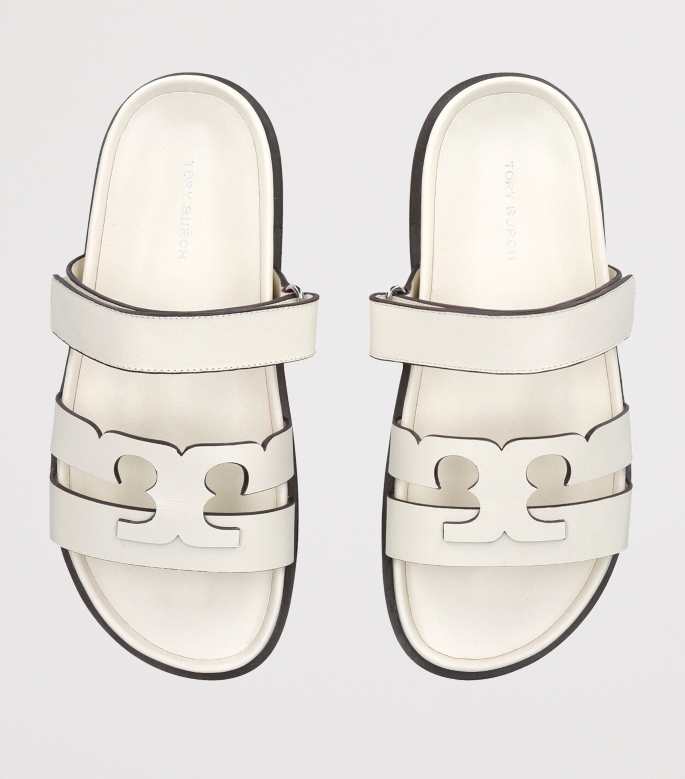 Tory Burch White Leather Ines Sport Slides | Harrods US