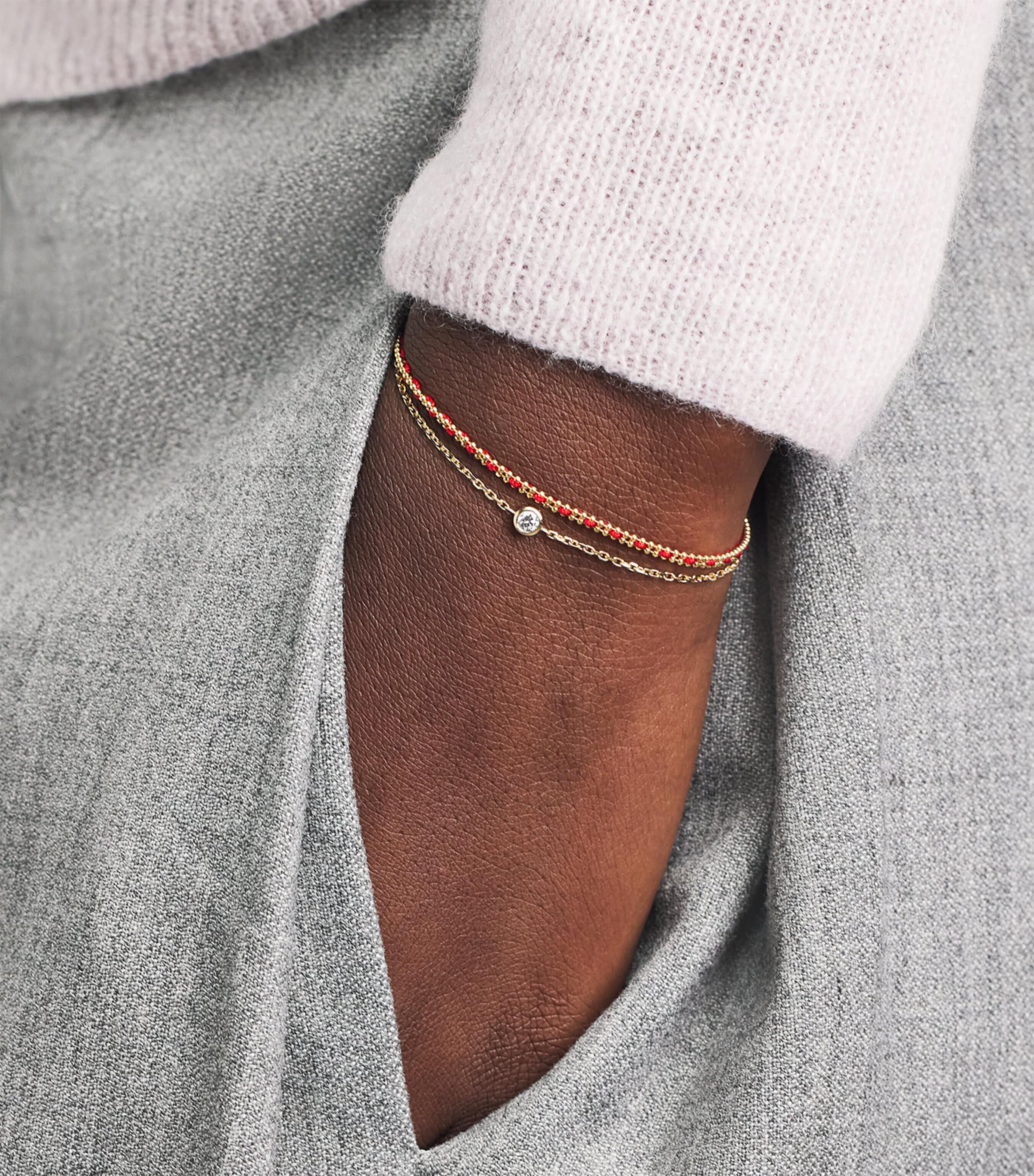 Redline Yellow Gold and Diamond Aurore Celeste Bracelet Red Image 2