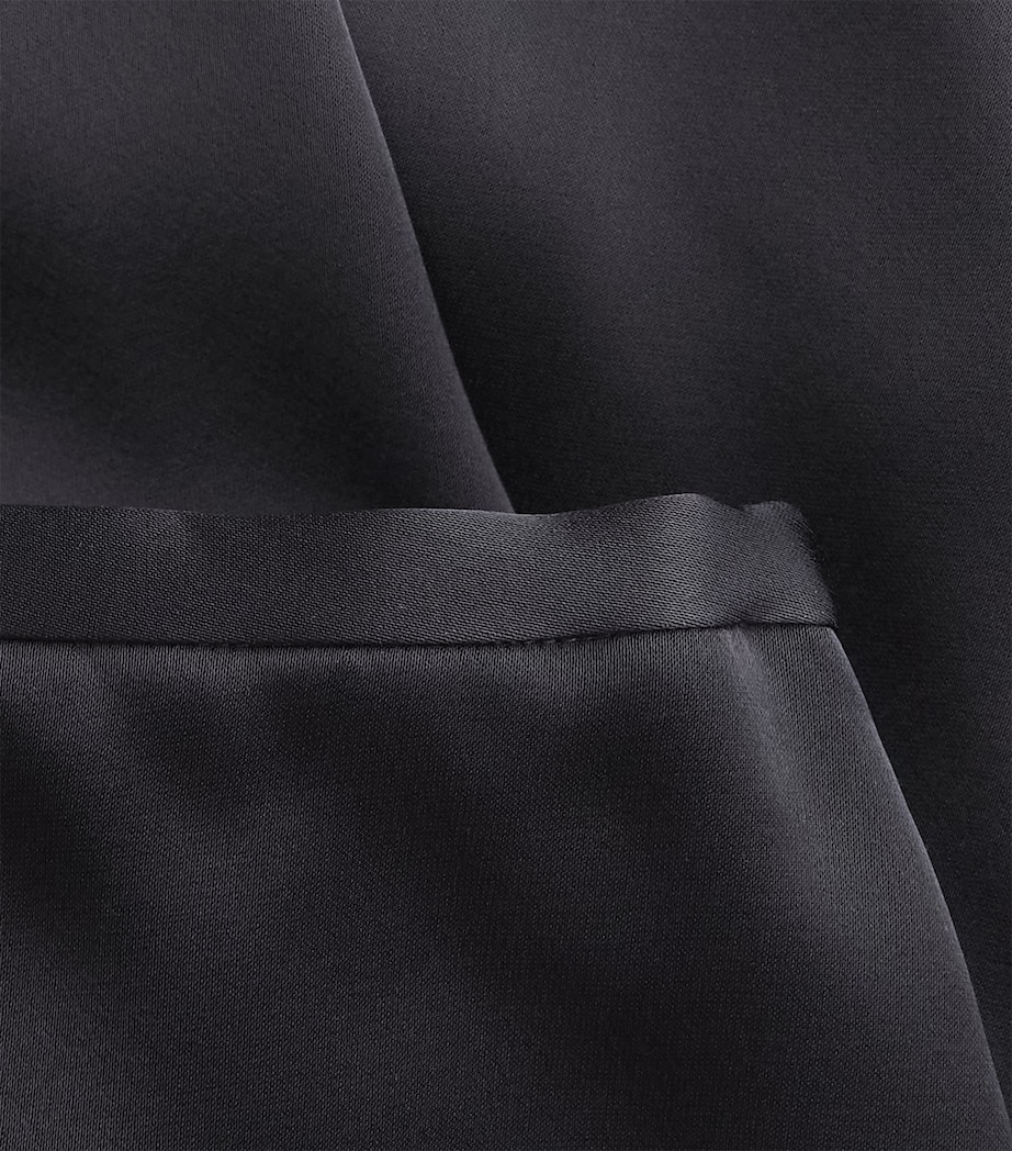 Satin Midi Skirt 001-BLACK Image 5