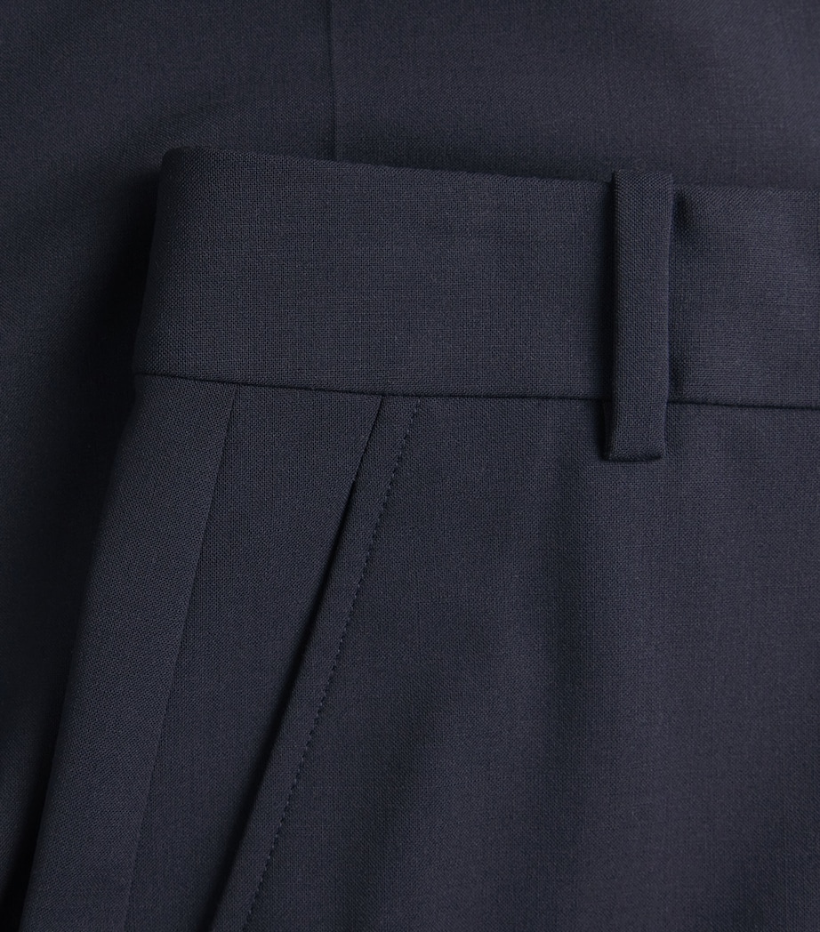 Theory Womens Wool-Blend Wide-Leg Trousers Deep Navy Image 6