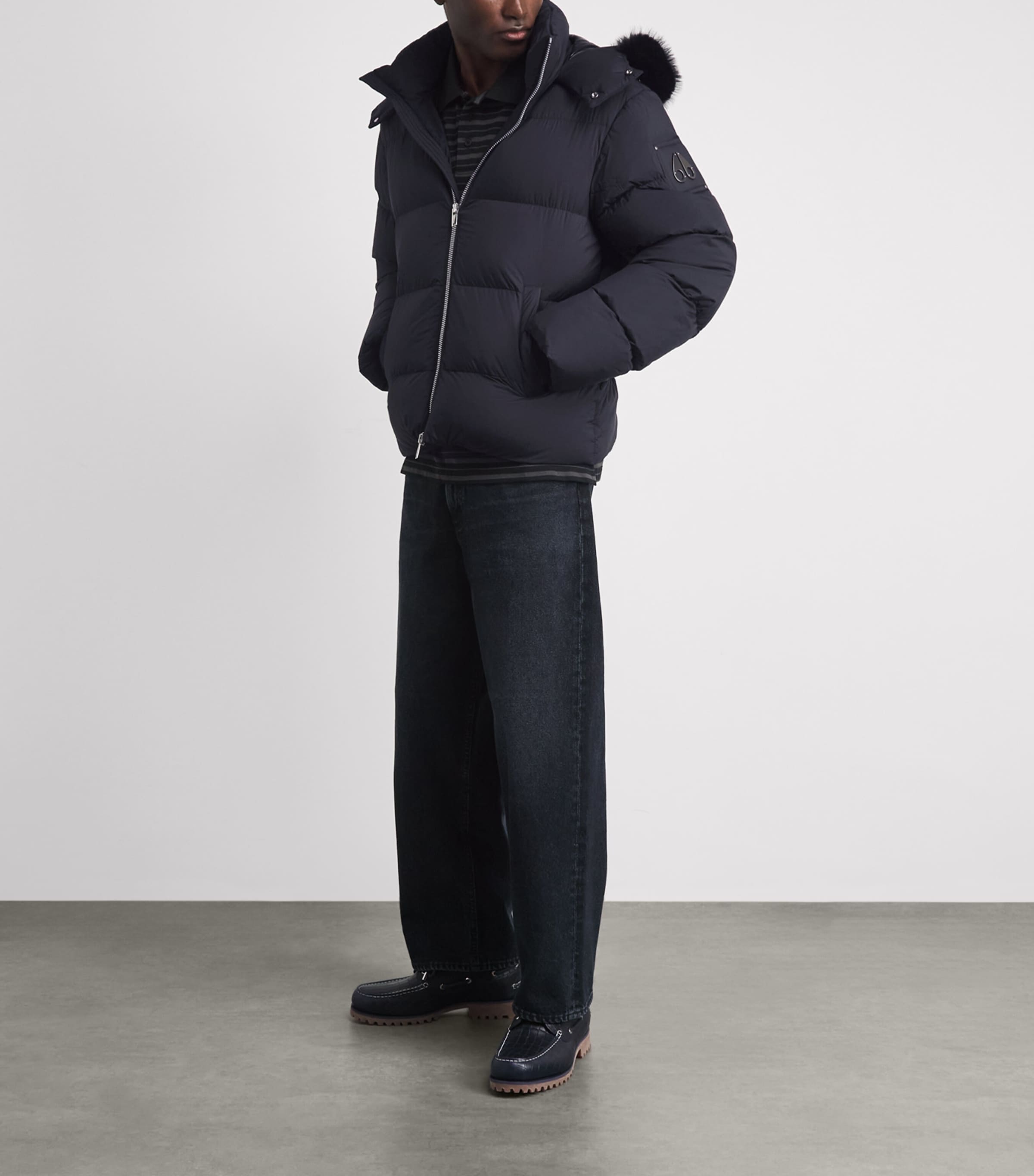 Moose Knuckles Mens Down Everest Puffer Jacket Black W/blk Ff Image 2