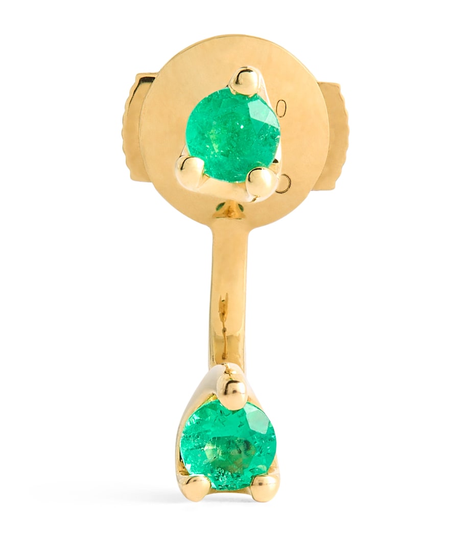 Yellow Gold and Emerald Orbit Single Earring YELLOW GOLD Image 1