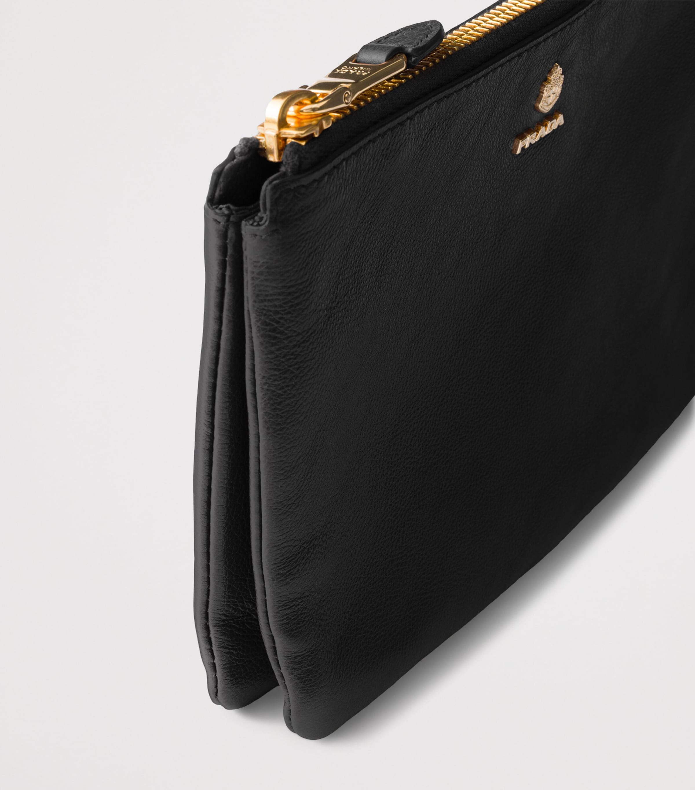 Prada Leather Logo Pouch Black Image 4