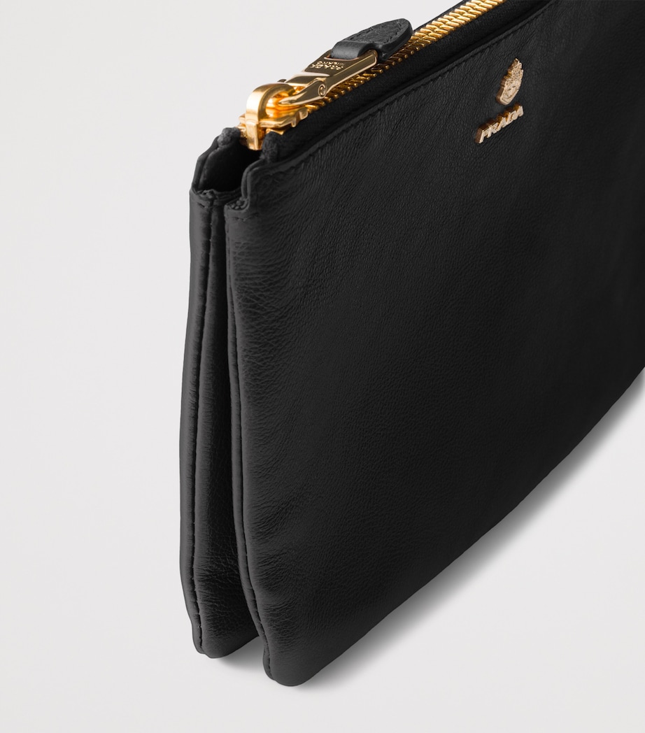 Prada Leather Logo Pouch Black Image 4