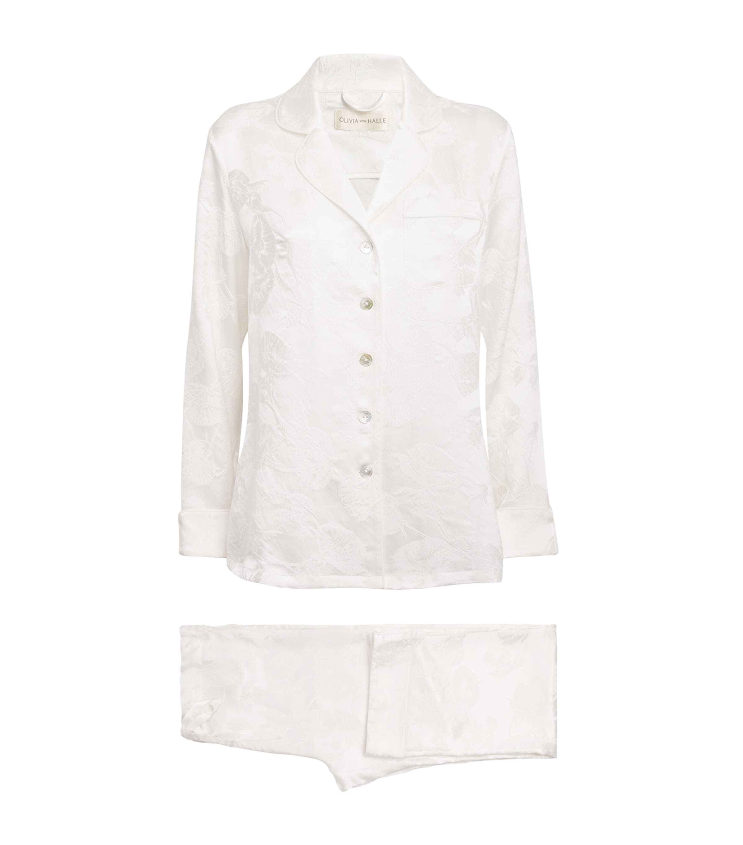 Olivia von Halle Silk Jacquard Lila Pyjama Set Liliana