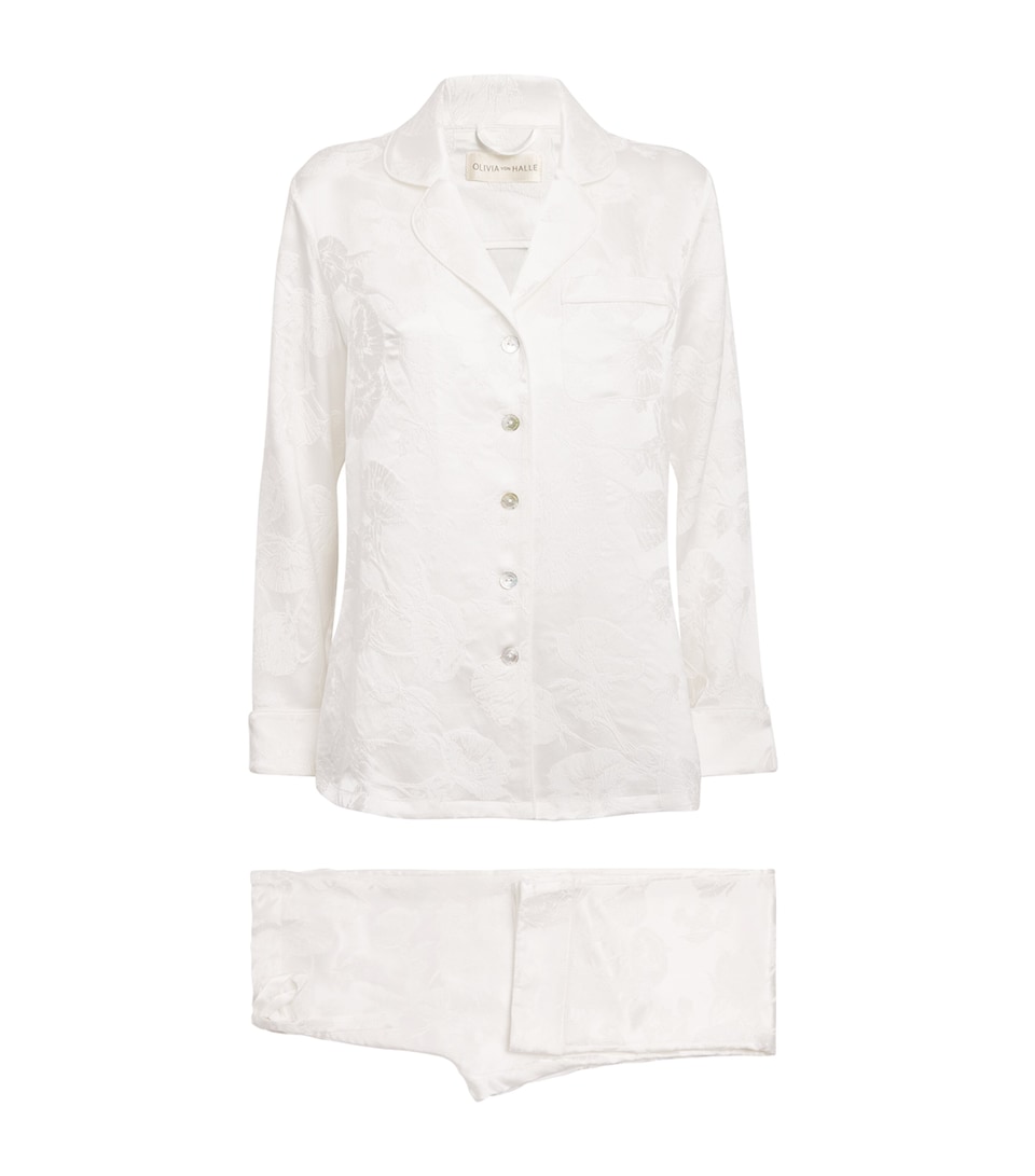 Olivia von Halle Silk Jacquard Lila Pyjama Set Liliana