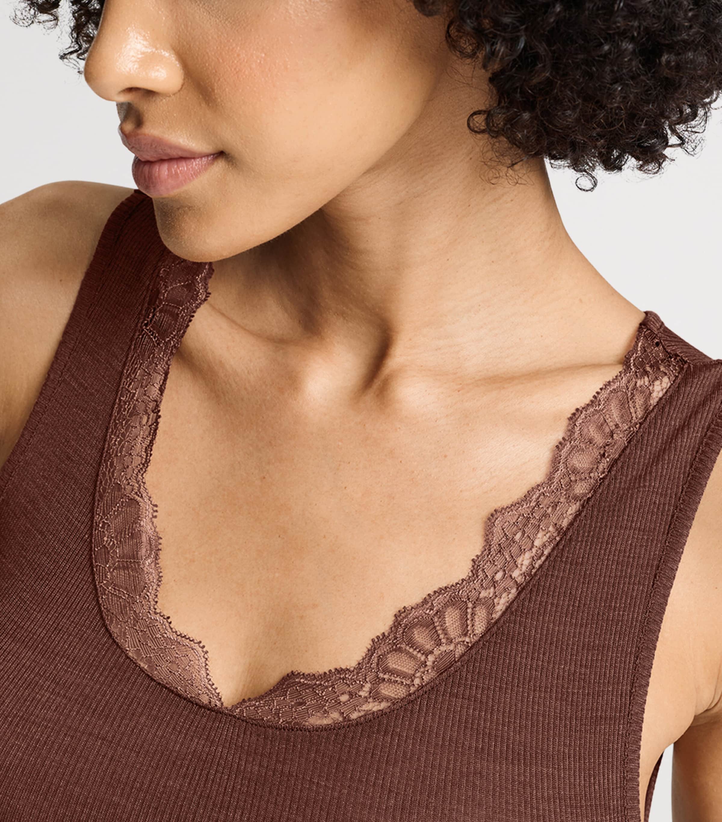 Hanro Womens Wool-Silk Tank Top Cinnamon Image 6