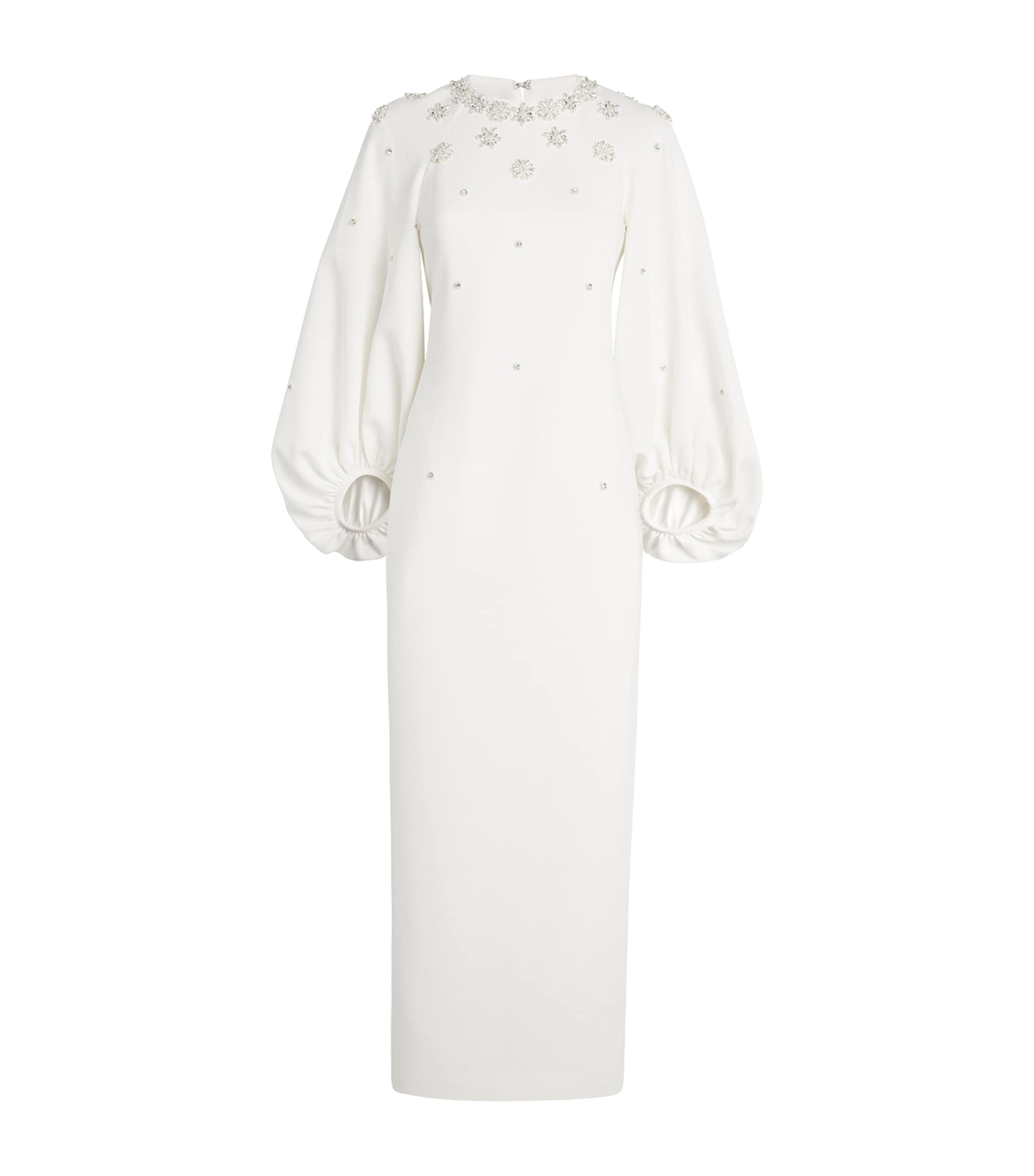 Huishan Zhang Crystal Sondra Maxi Dress In White