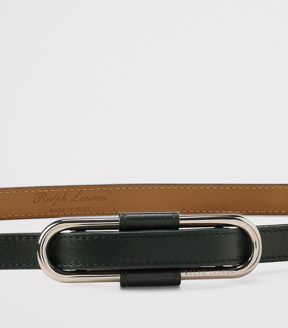 Leather Oval-Buckle Belt REGENT GREEN Image 2