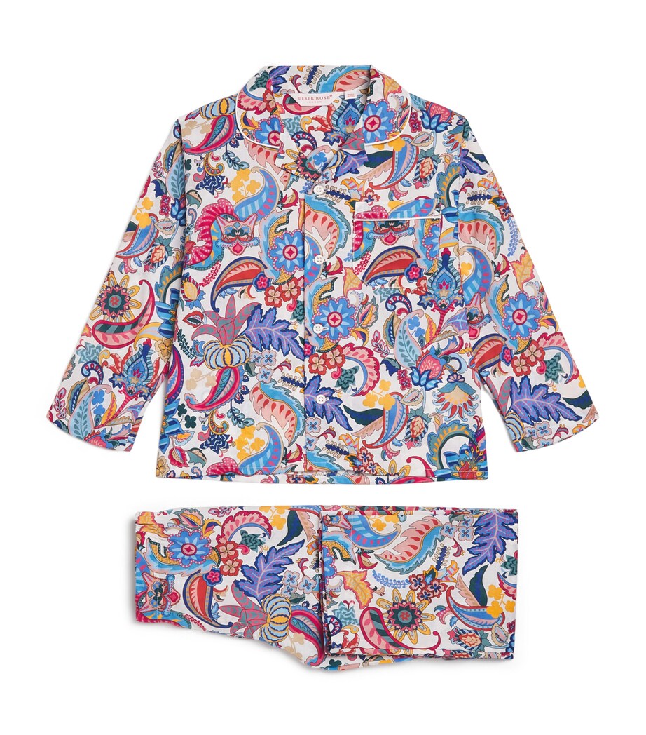 Derek Rose Kids Printed Ledbury Pyjama Set (13-16 Years) Image 1