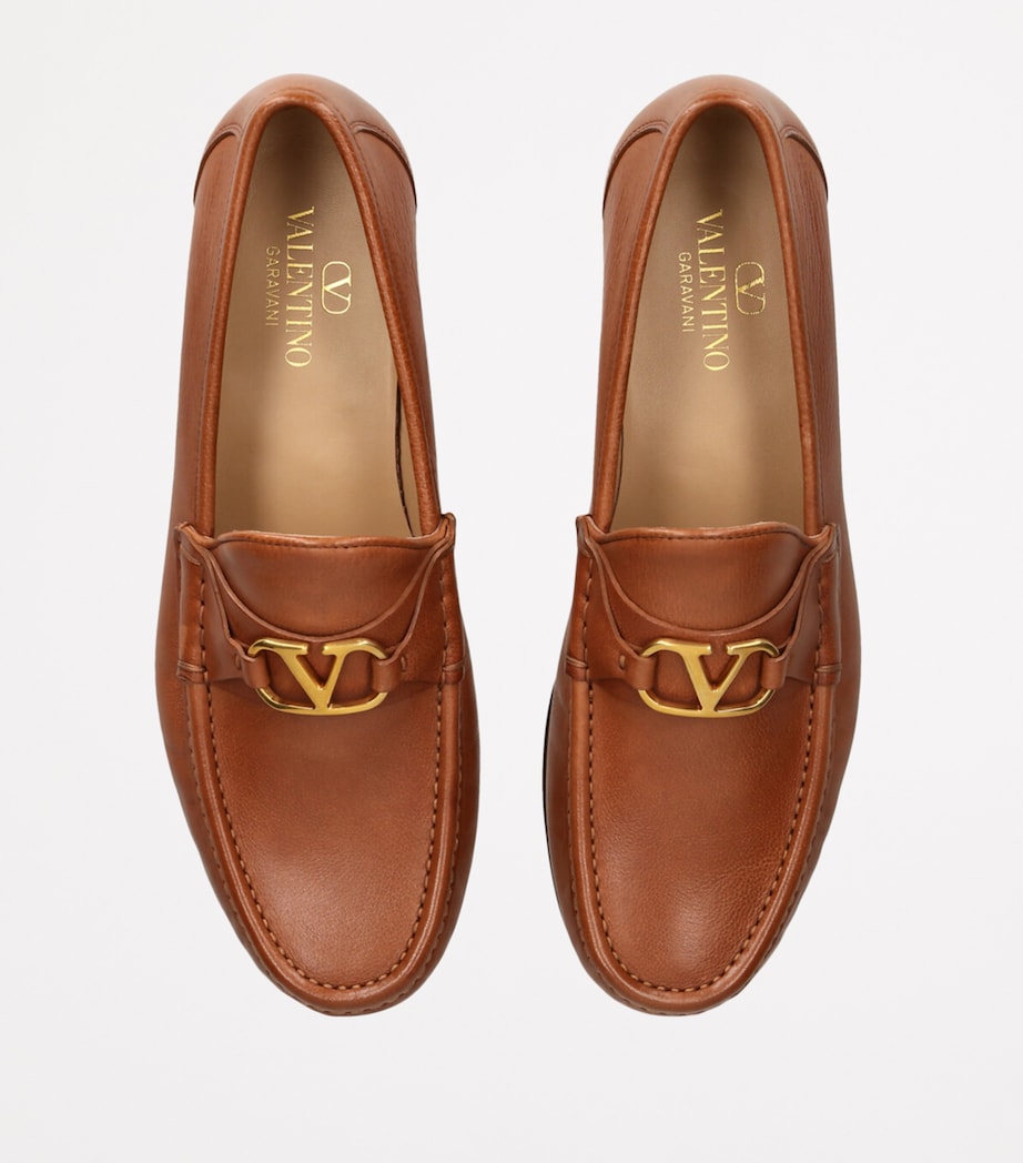 Leather VLogo Signature Loafers BROWN Image 4