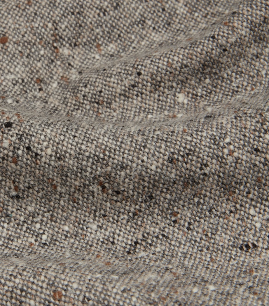 Wool Donegal Tweed Double-Breasted Waistcoat 086OATMEAL GREY Image 6