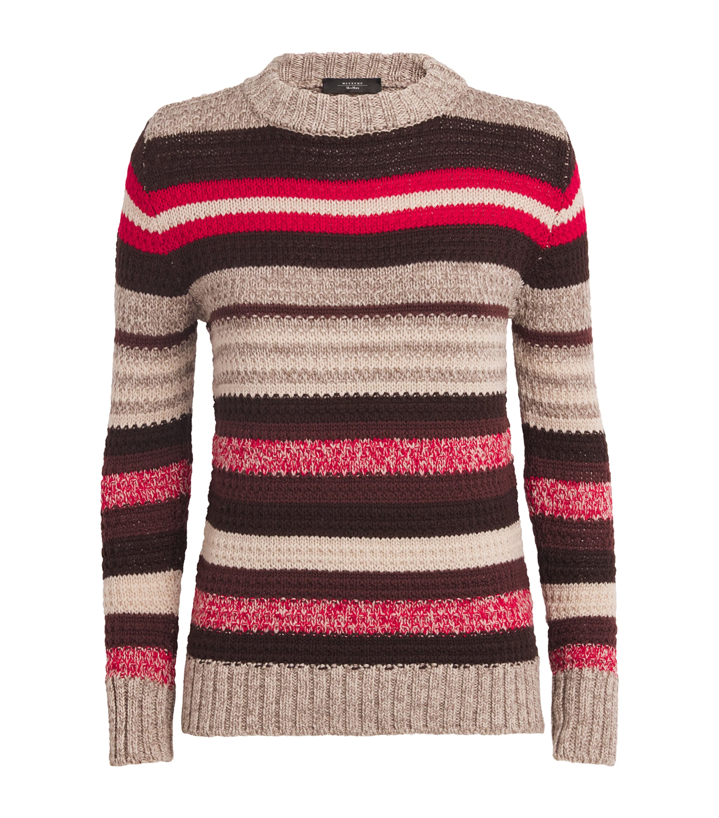 Virgin Wool Striped Sweater RED Image 1