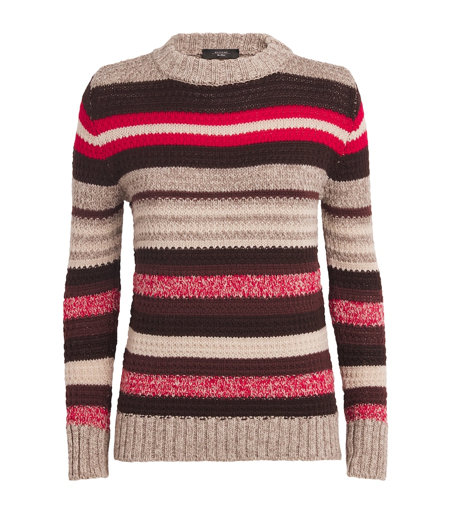 Virgin Wool Striped Sweater RED Image 1