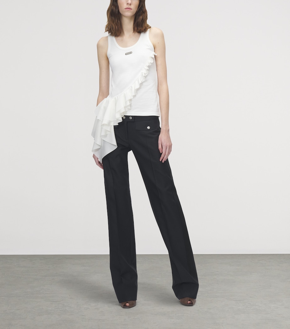 McQueen Womens Cotton Ruffled Tank Top Image 2