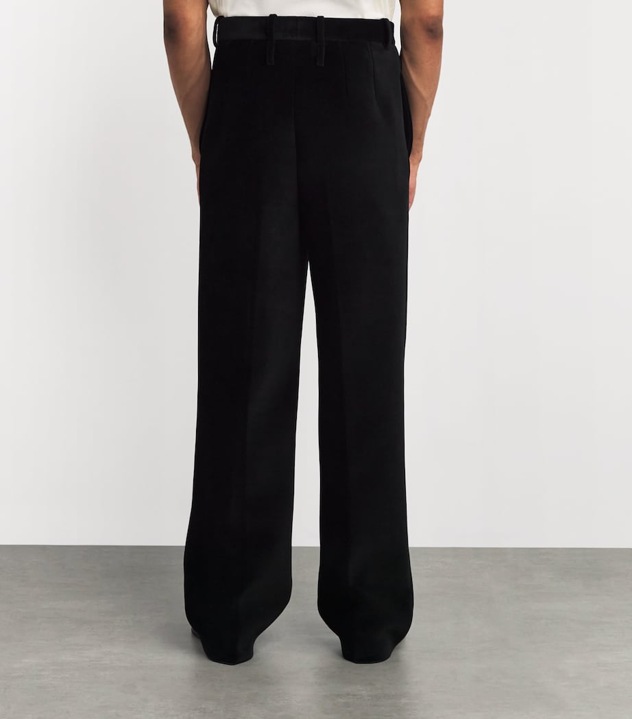 Double-Faced Velvet Tailored Trousers BLACK 001 Image 4