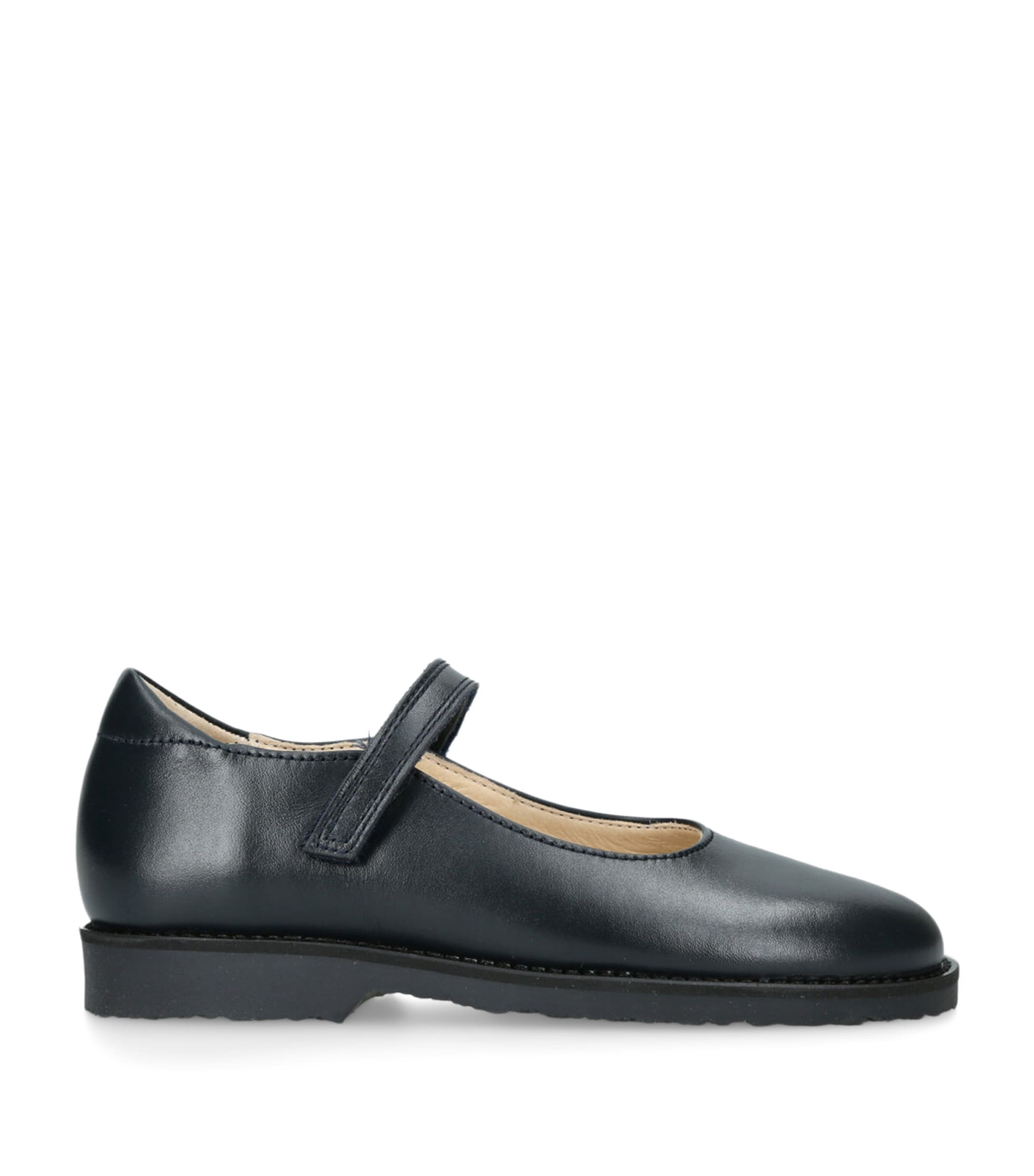 Papouelli Leather Emilia Mary Janes In Blue